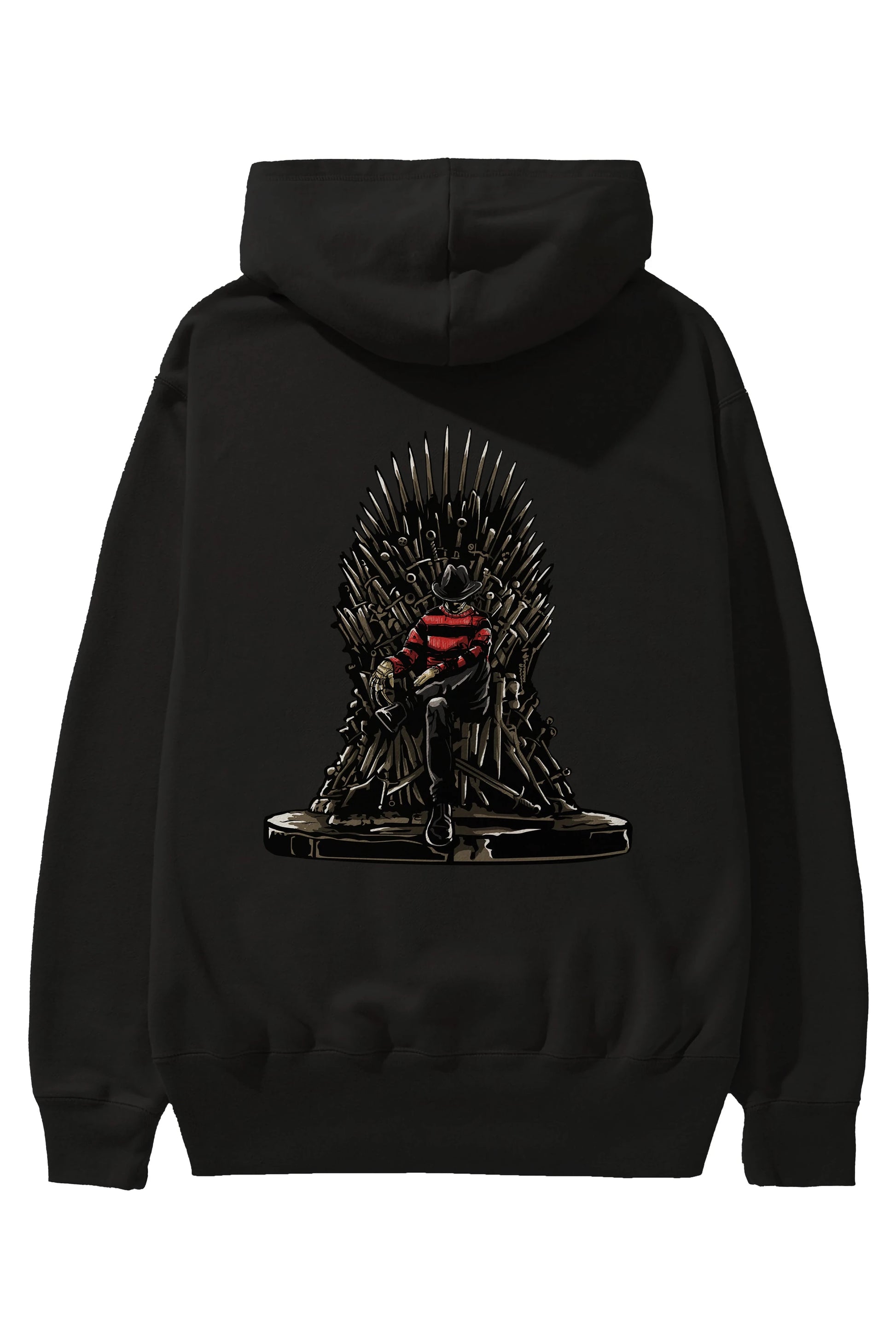 Nightmare Throne Arka Baskılı Hoodie Oversize Kapüşonlu Sweatshirt Erkek Kadın Unisex