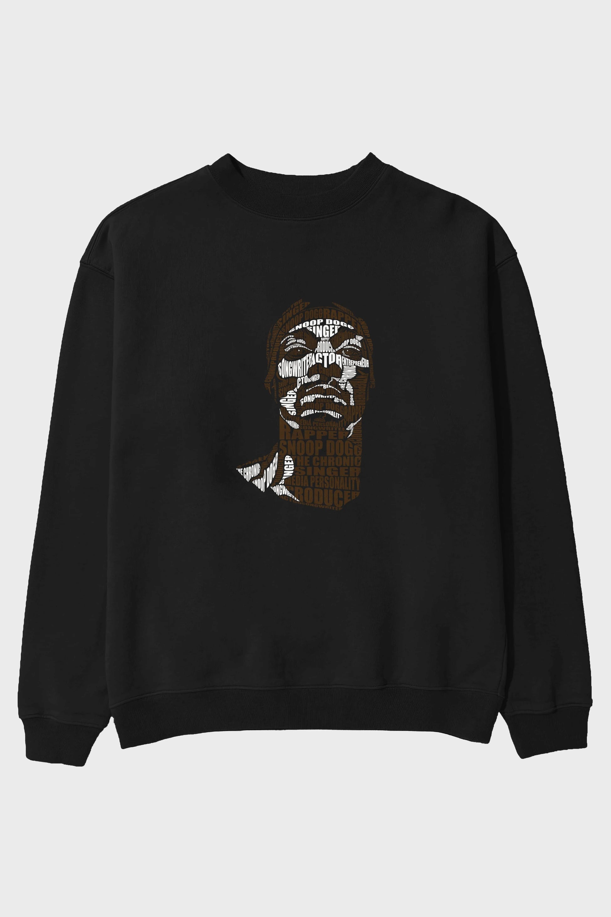 Snoop Dogg Calligram Ön Baskılı Oversize Sweatshirt Erkek Kadın Unisex