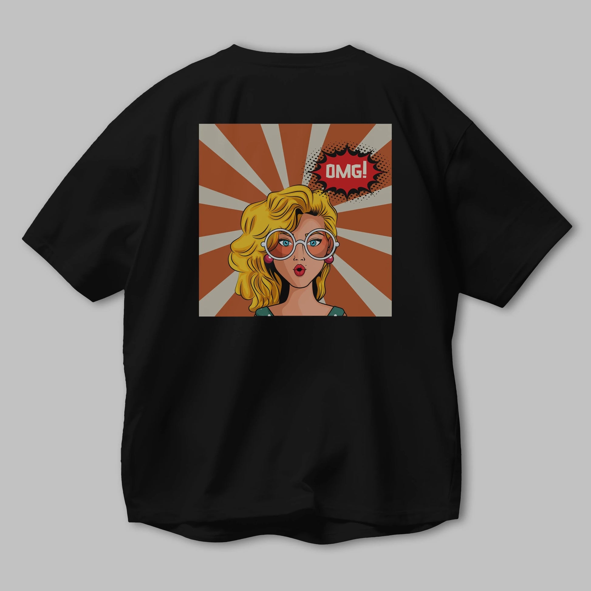 OMG Yazılı Retro Arka Baskılı Oversize t-shirt Erkek Kadın Unisex