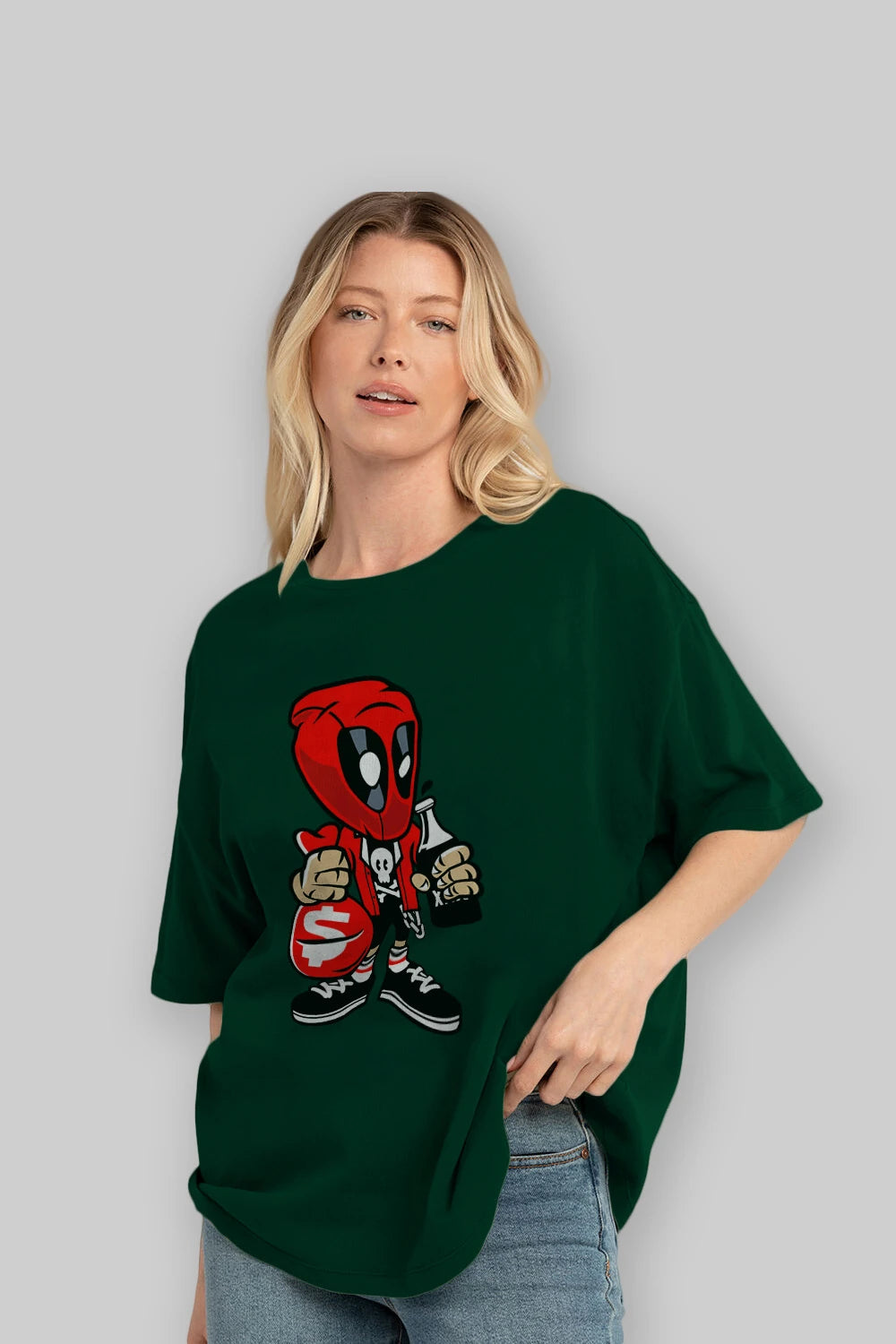 Deadpool (20) Ön Baskılı Oversize t-shirt Erkek Kadın Unisex %100 Pamuk Bisiklet Yaka tişort