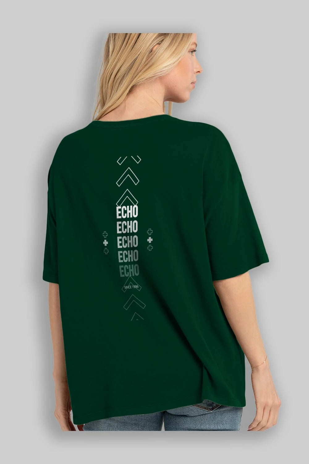 Echo Yazılı Arka Baskılı Oversize t-shirt Erkek Kadın Unisex