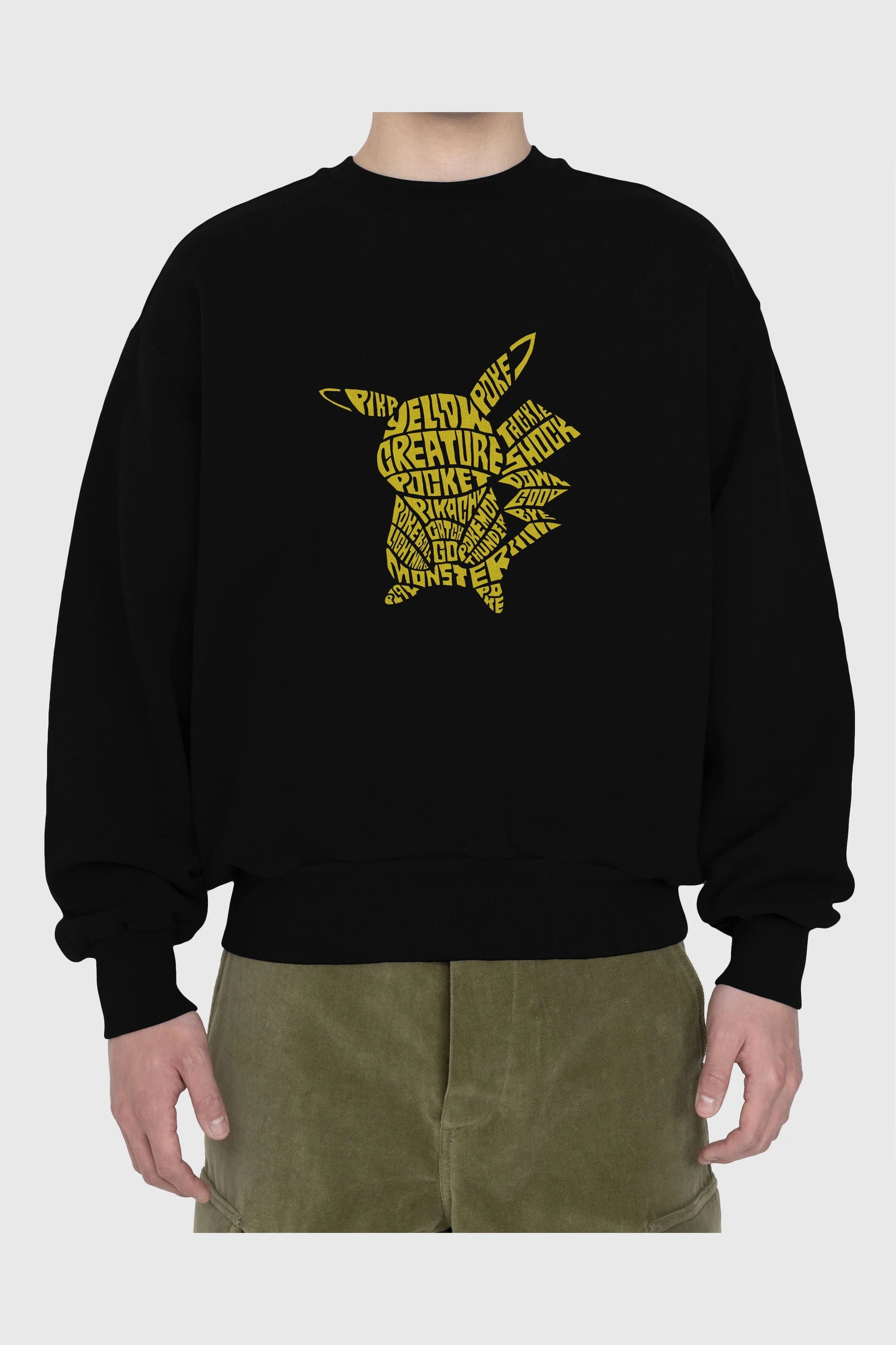 Pocket Monster Ön Baskılı Oversize Sweatshirt Erkek Kadın Unisex
