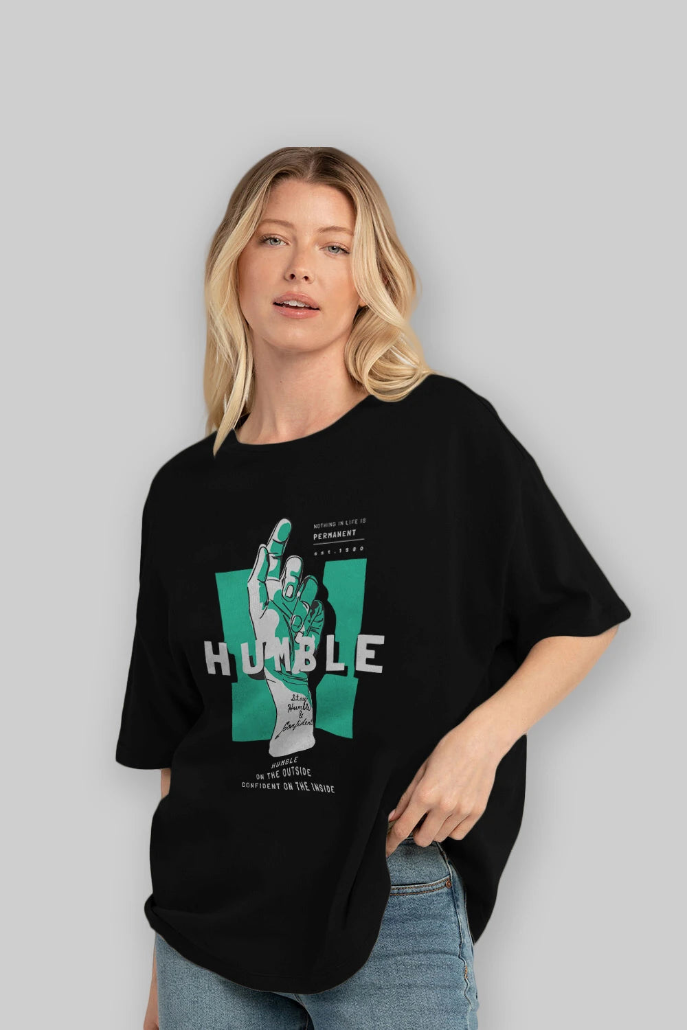 Humble Ön Baskılı Oversize t-shirt Erkek Kadın Unisex