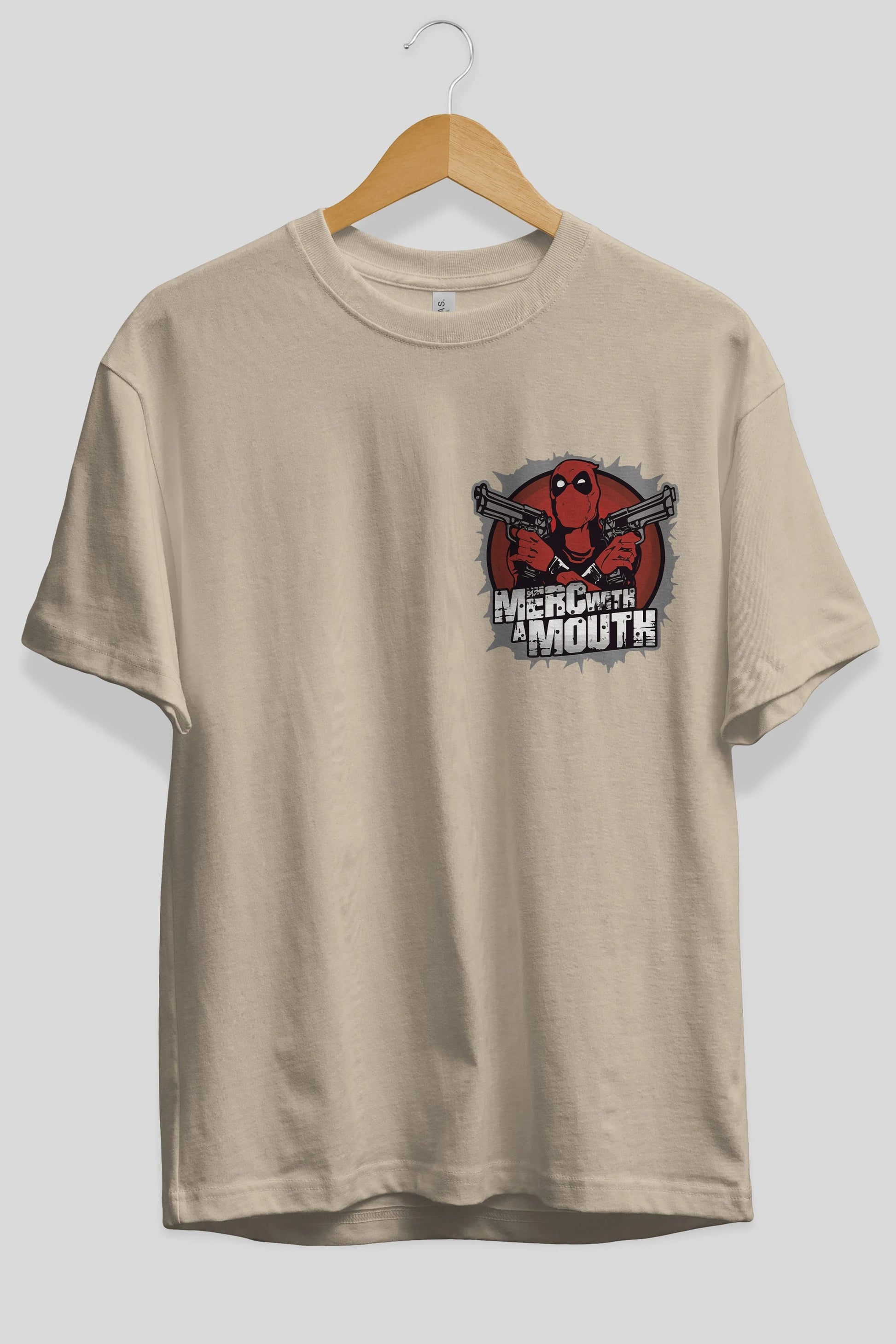 Deadpool (13) Ön Sol Baskılı Oversize t-shirt Erkek Kadın Unisex %100 Pamuk Bisiklet Yaka tişort
