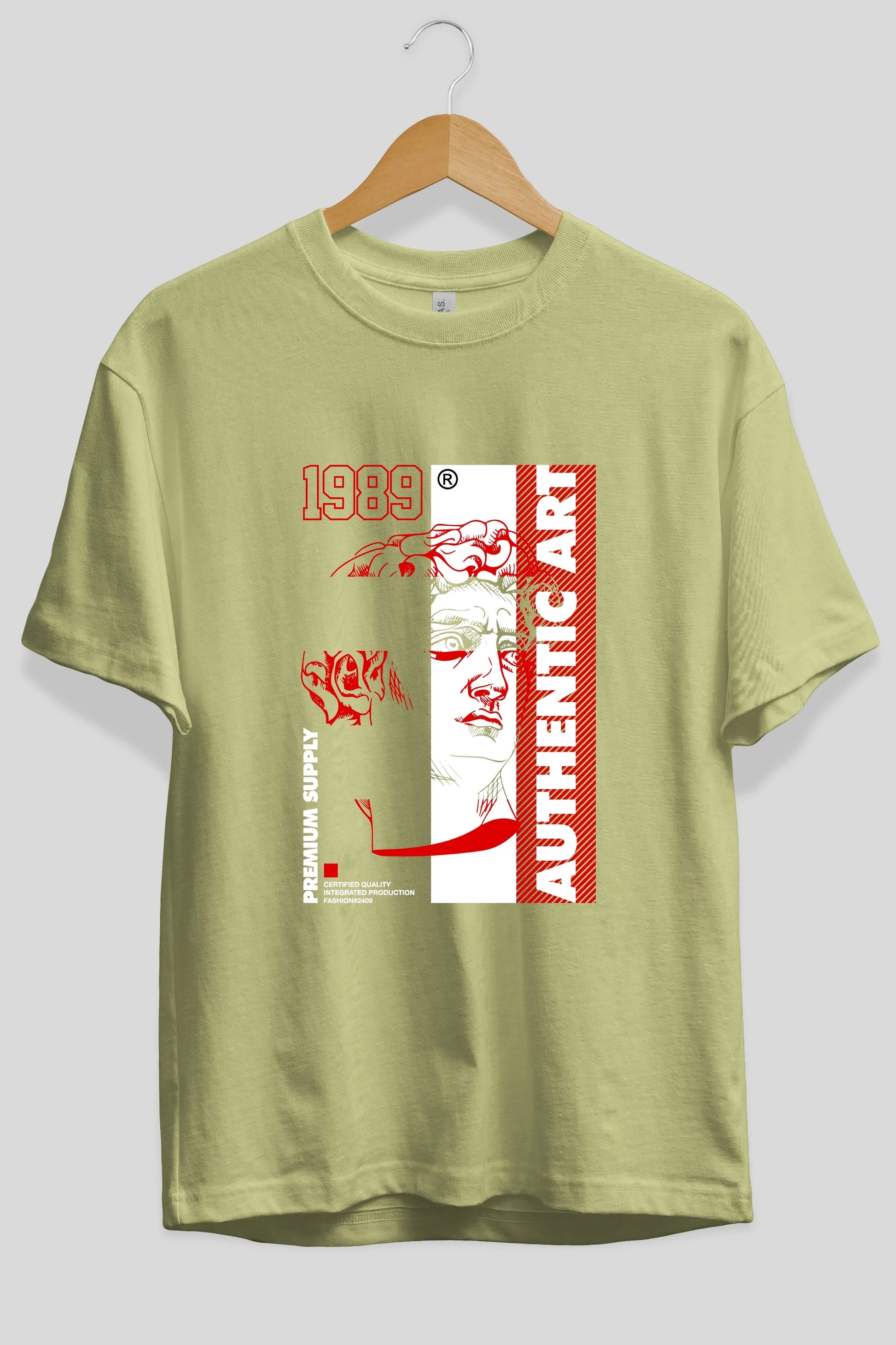 Authentic Art Ön Baskılı Oversize t-shirt Erkek Kadın Unisex