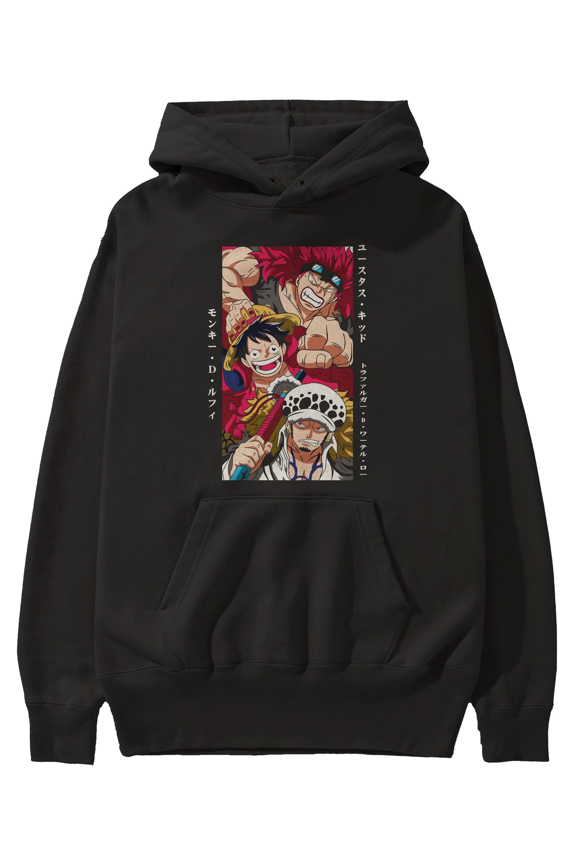 SUPER NOVAS one piece Anime Ön Baskılı Hoodie Oversize Kapüşonlu Sweatshirt Erkek Kadın Unisex