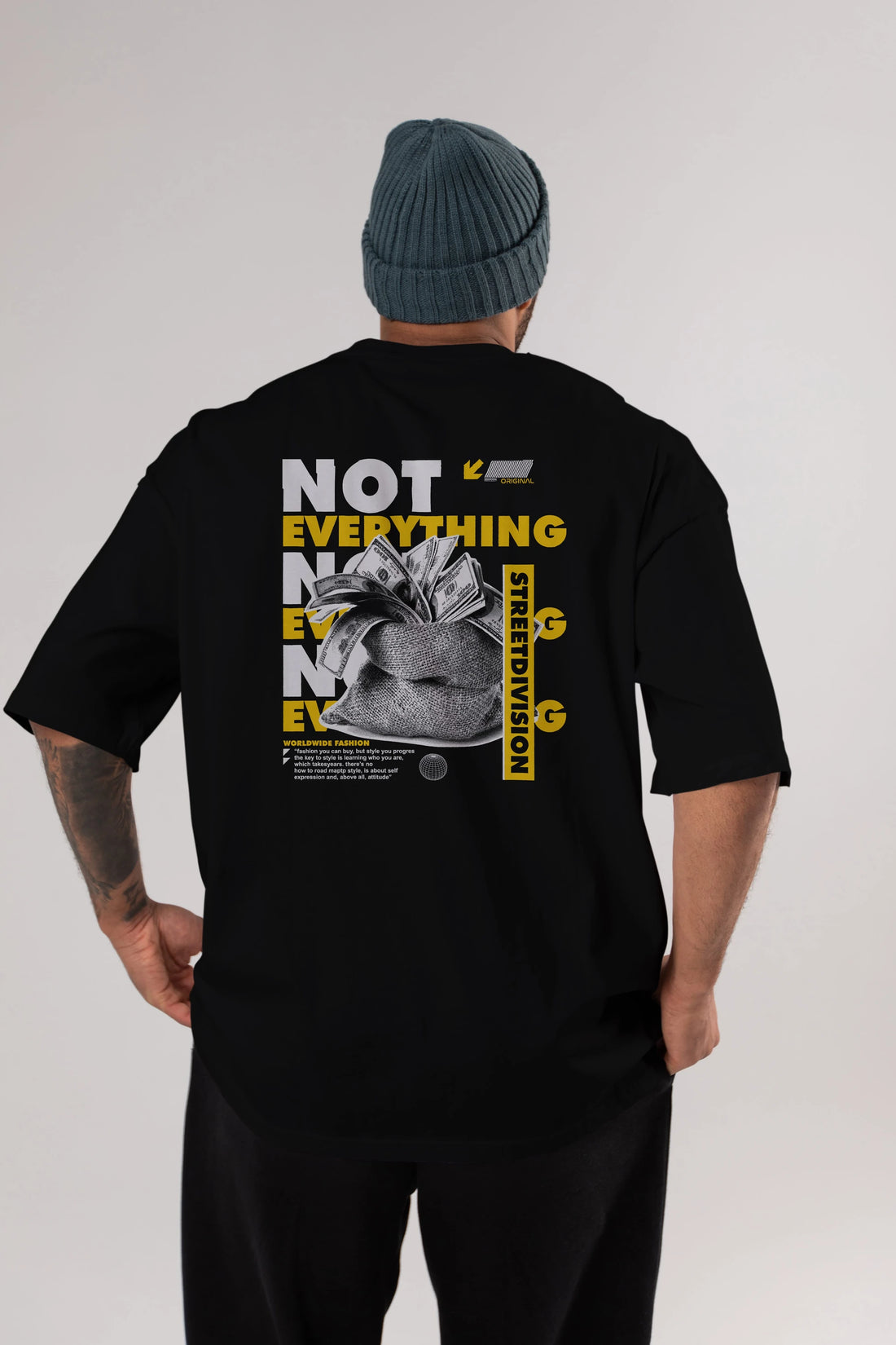 Not Everything Arka Baskılı Oversize t-shirt Erkek Kadın Unisex