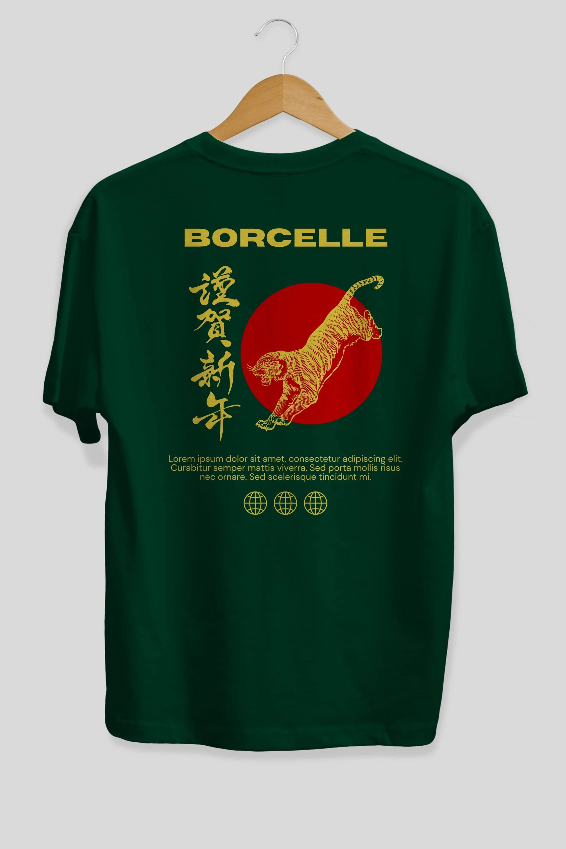 Borcelle Tiger Streetwear Arka Baskılı Oversize t-shirt Erkek Kadın Unisex