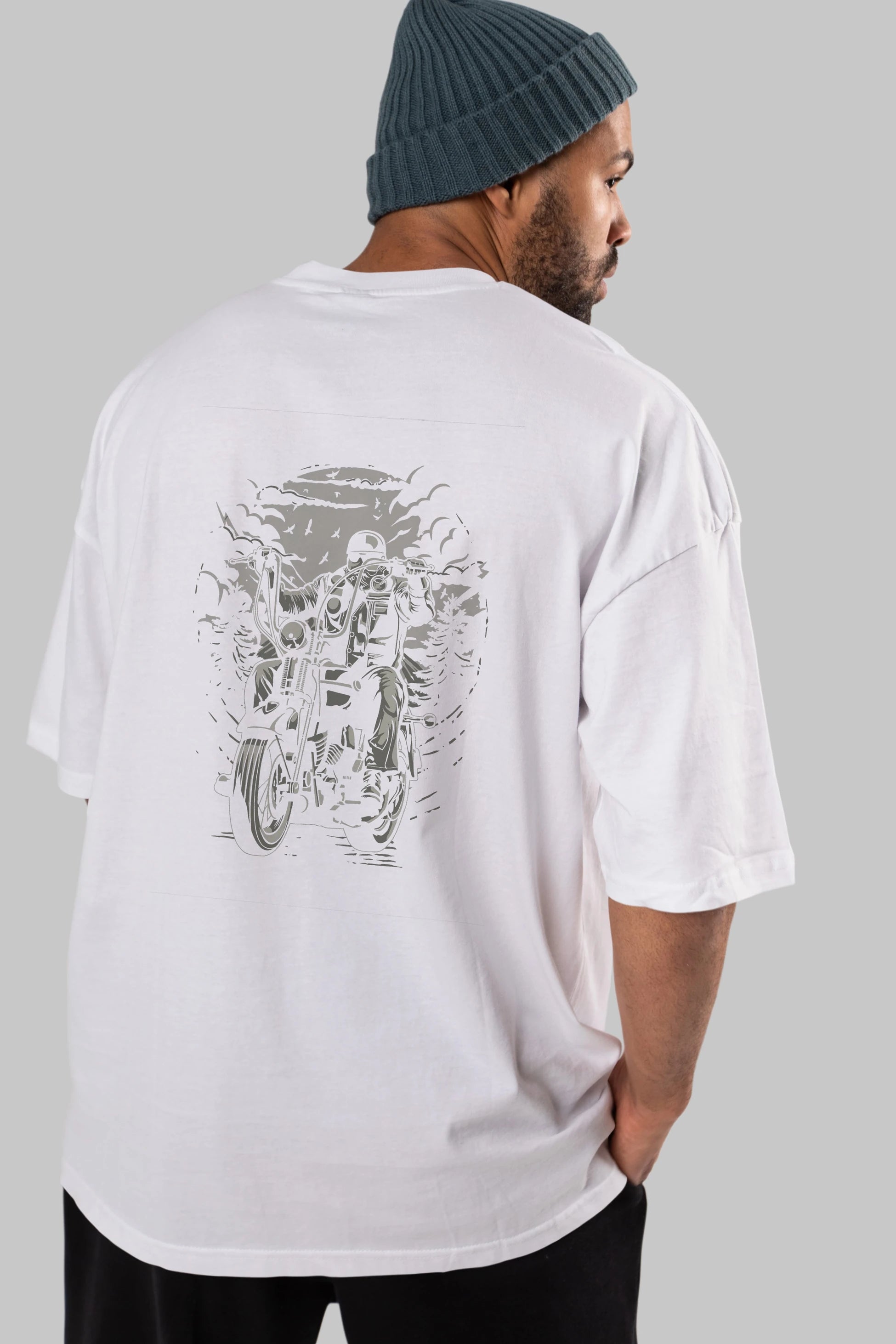 Live To Ride Arka Baskılı Oversize t-shirt Erkek Kadın Unisex %100 Pamuk
