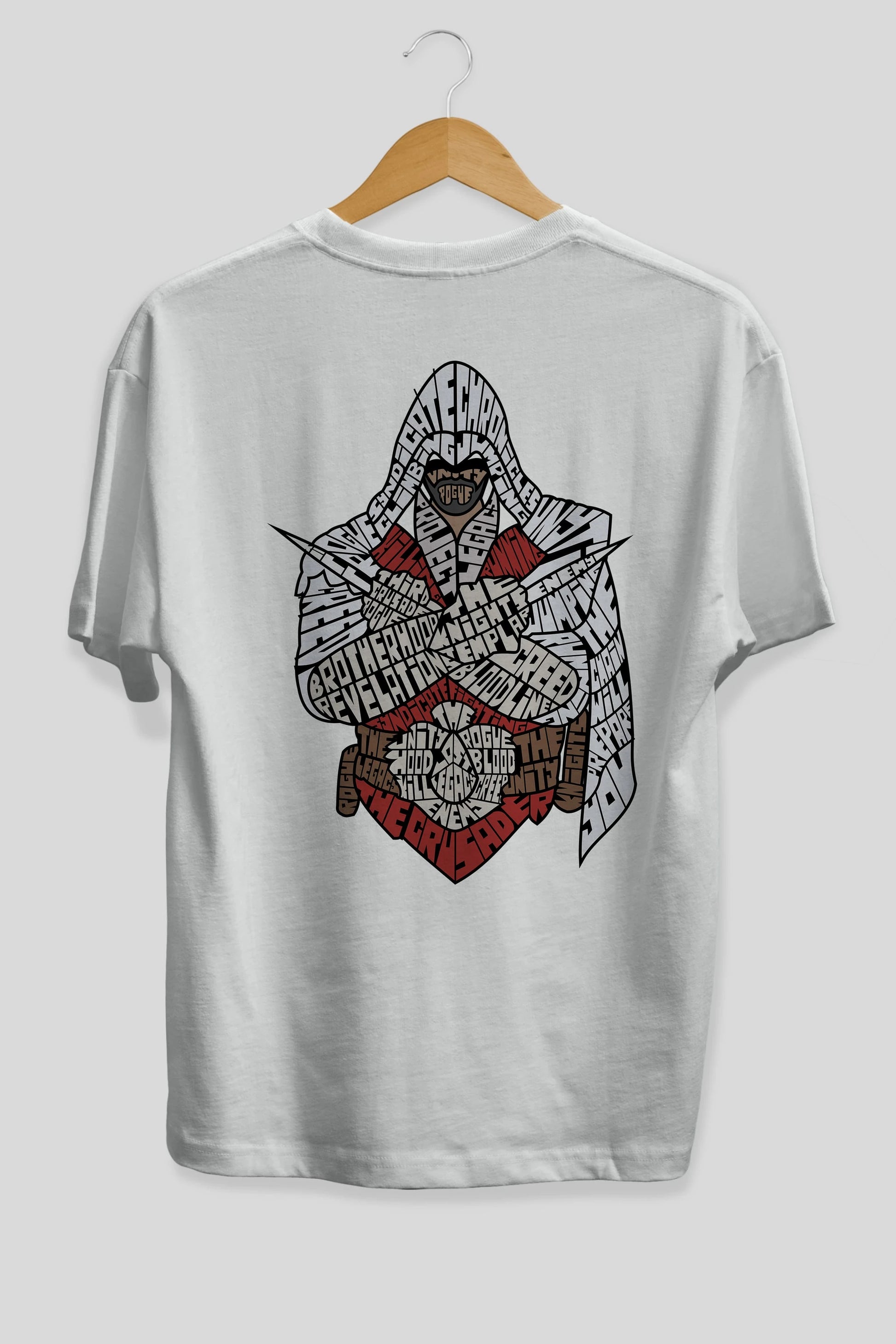 Assassins Arka Baskılı Oversize t-shirt %100 pamuk Erkek Kadın Unisex