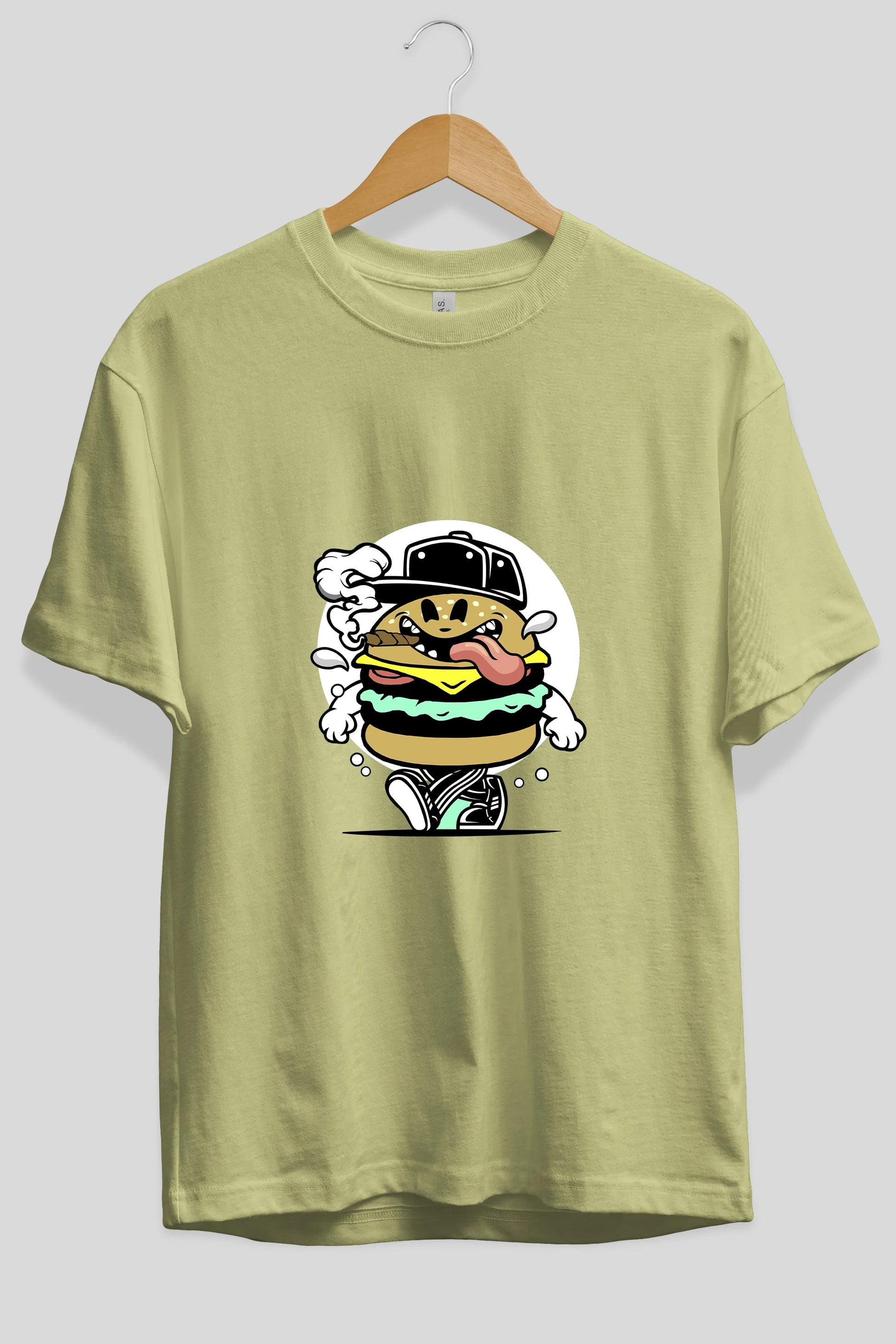 Burger Guy Ön Baskılı Oversize t-shirt Erkek Kadın Unisex %100 Pamuk tişort