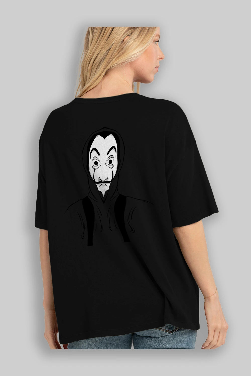 La Casa De Papel (7) Arka Baskılı Oversize t-shirt Erkek Kadın Unisex %100 Pamuk Bisiklet Yaka tişort