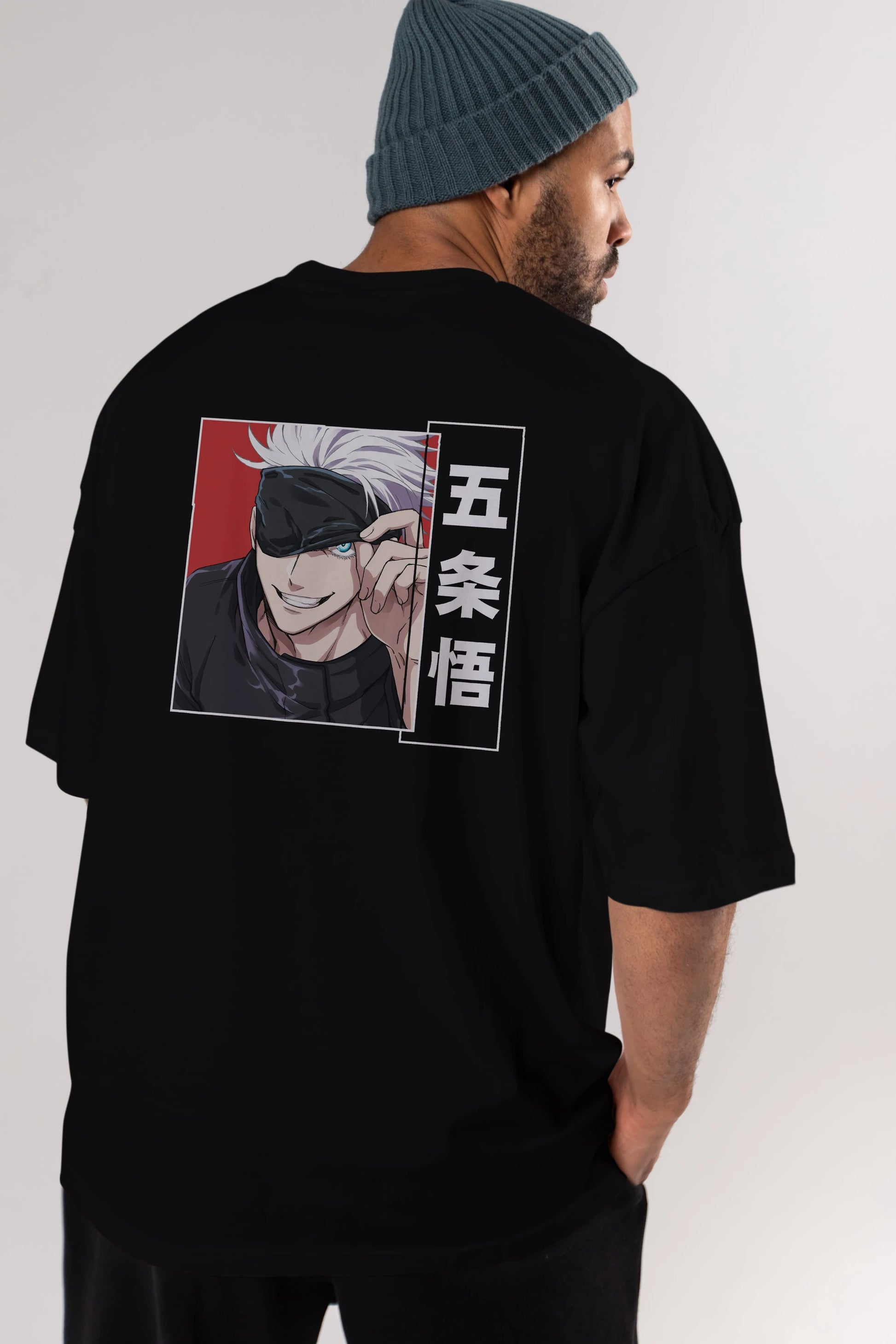 JUJUTSU KAISEN Anime Arka Baskılı Oversize t-shirt Erkek Kadın Unisex