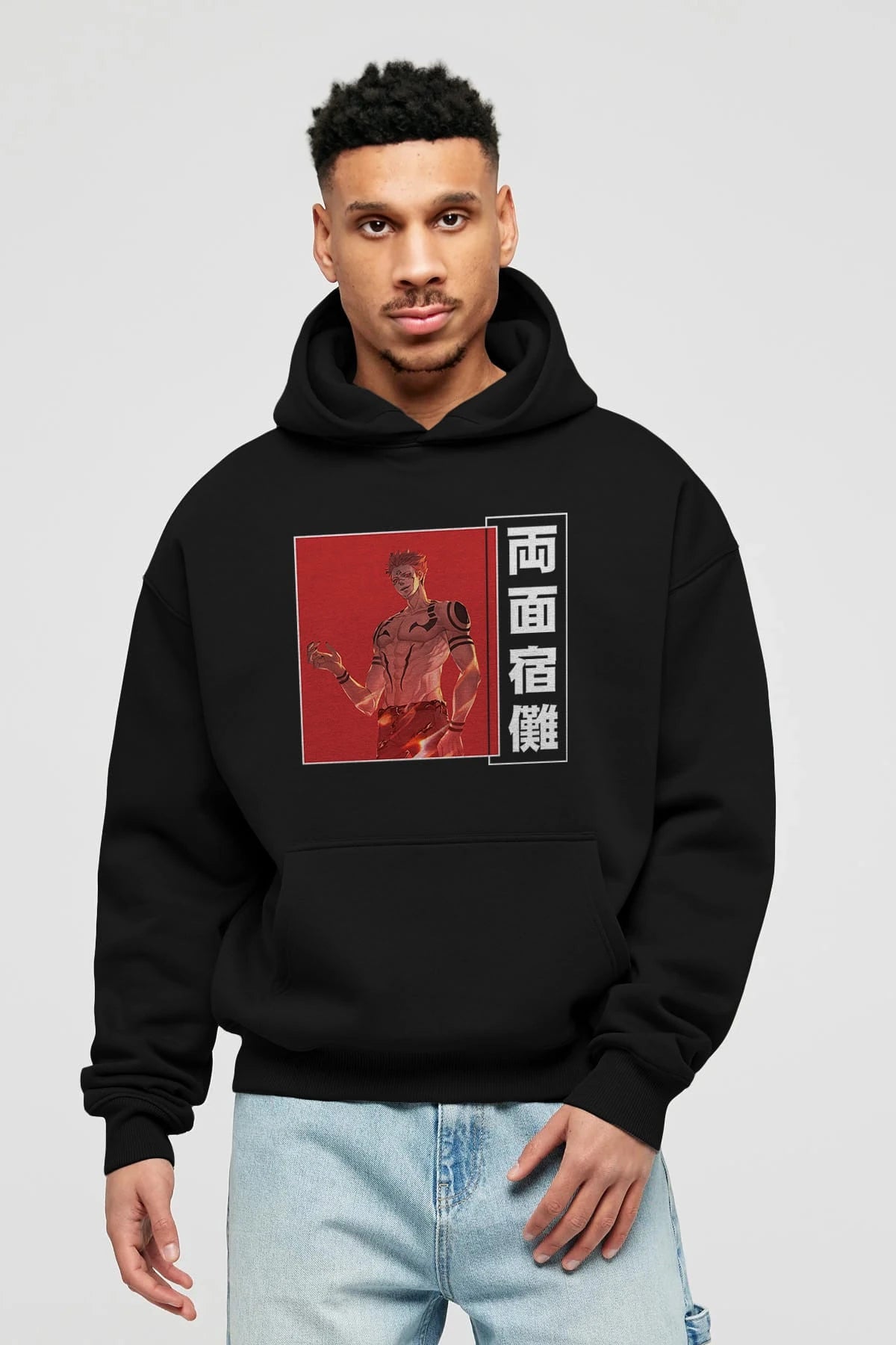 Sukuna Ryoumen 3 Anime Ön Baskılı Hoodie Oversize Kapüşonlu Sweatshirt Erkek Kadın Unisex