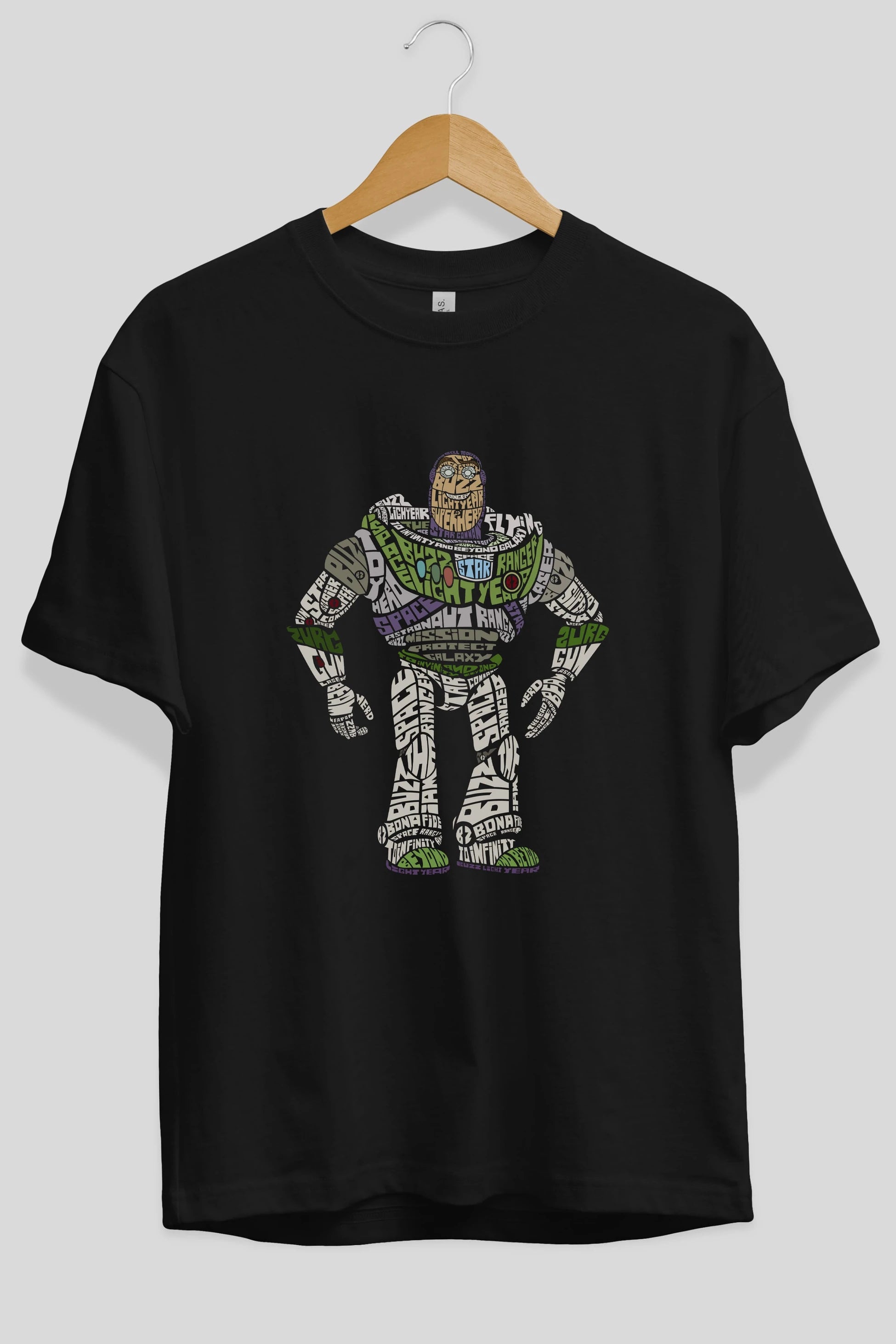 Buzz Ön Baskılı Oversize t-shirt %100 pamuk Erkek Kadın Unisex