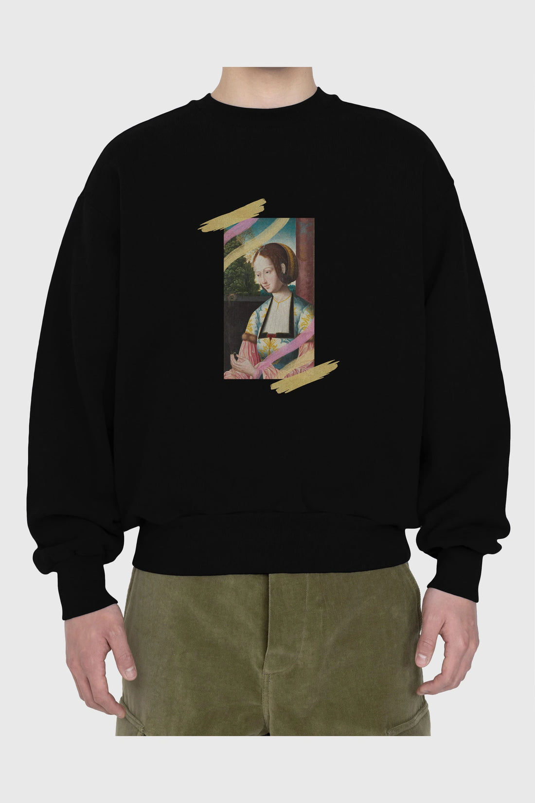 Woman Portrait Ön Baskılı Oversize Sweatshirt Erkek Kadın Unisex