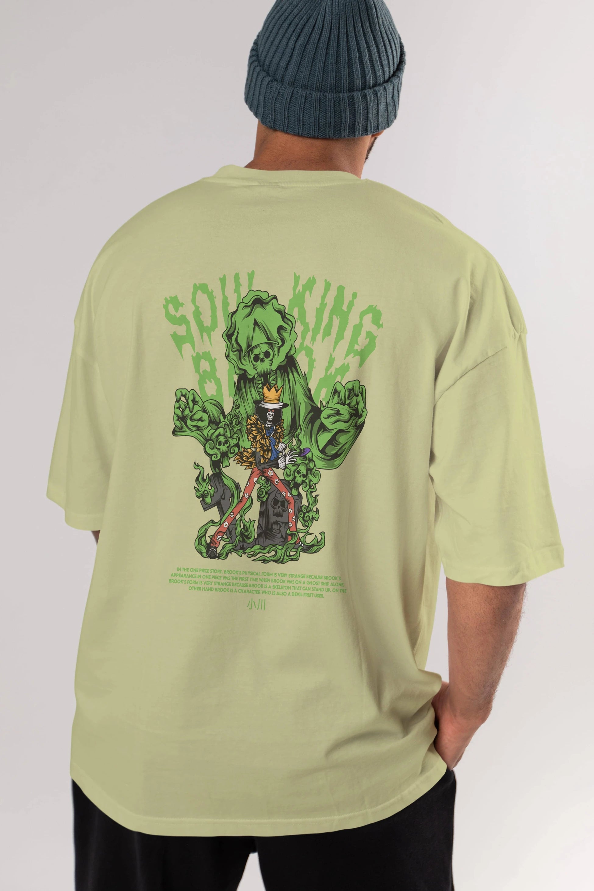 Soul King Brook Anime Arka Baskılı Oversize t-shirt Erkek Kadın Unisex