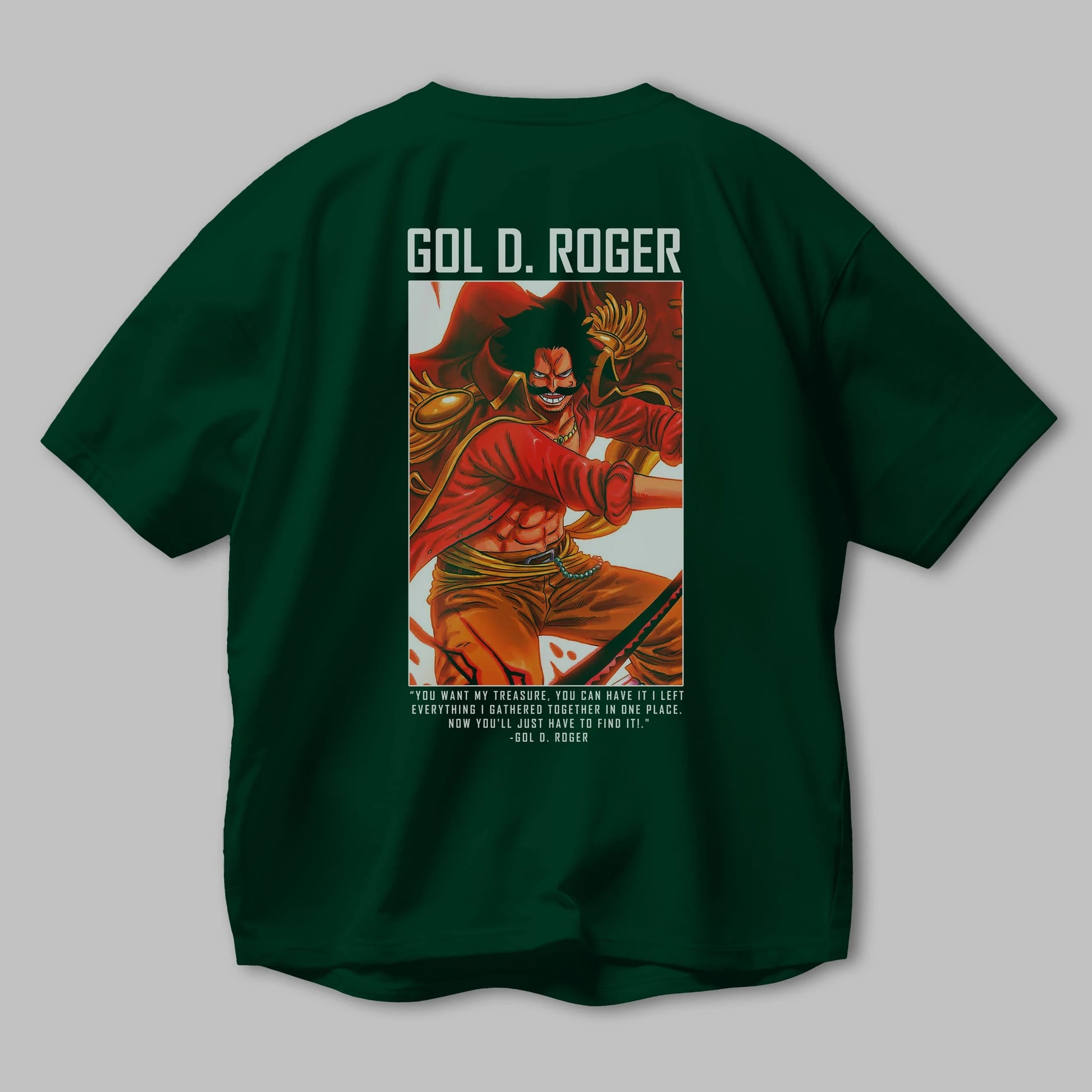 Gol D. Roger Anime Arka Baskılı Oversize t-shirt Erkek Kadın Unisex %100 pamuk tişort