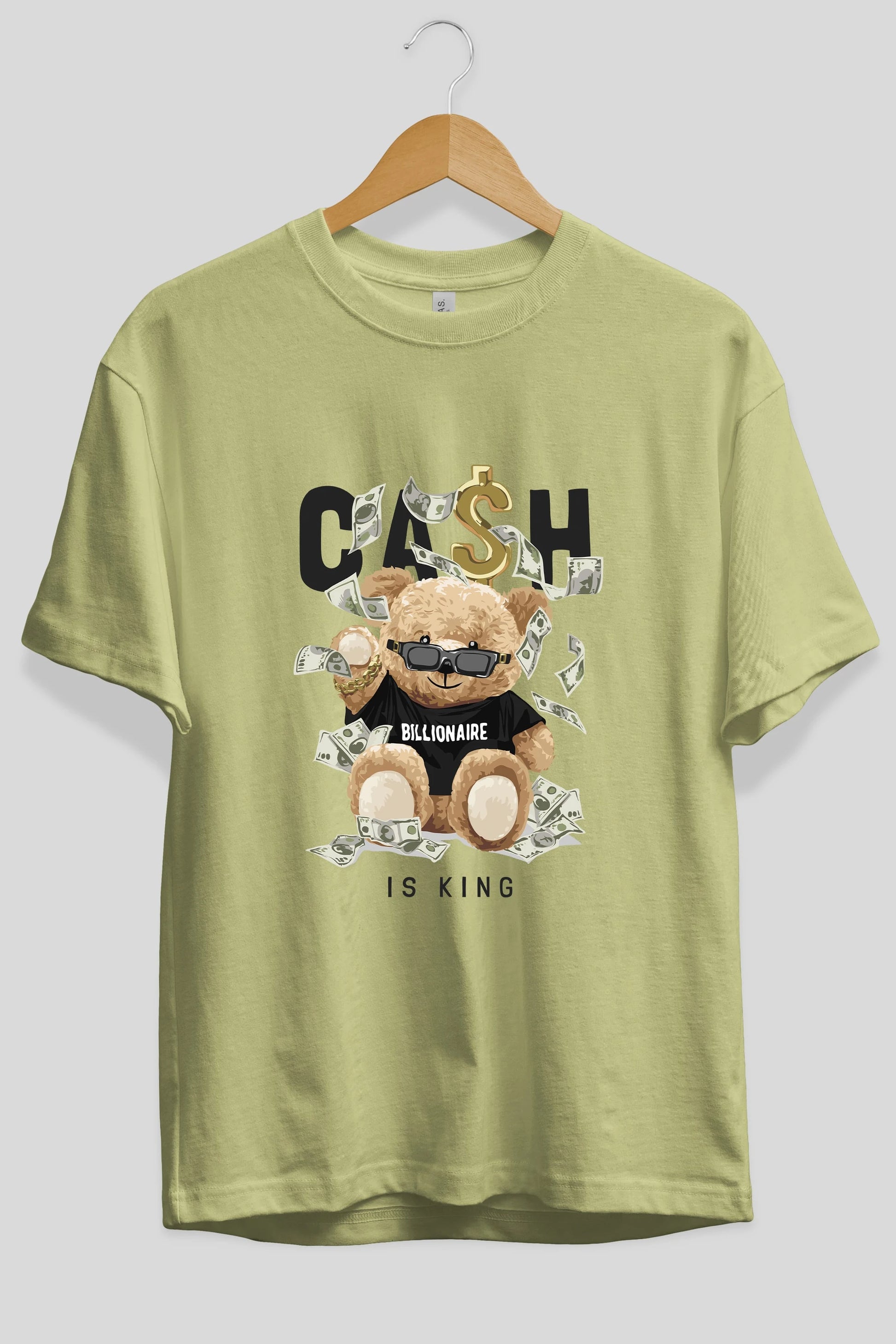 Teddy Bear Billionaire Ön Baskılı Oversize t-shirt Erkek Kadın Unisex %100 Pamuk