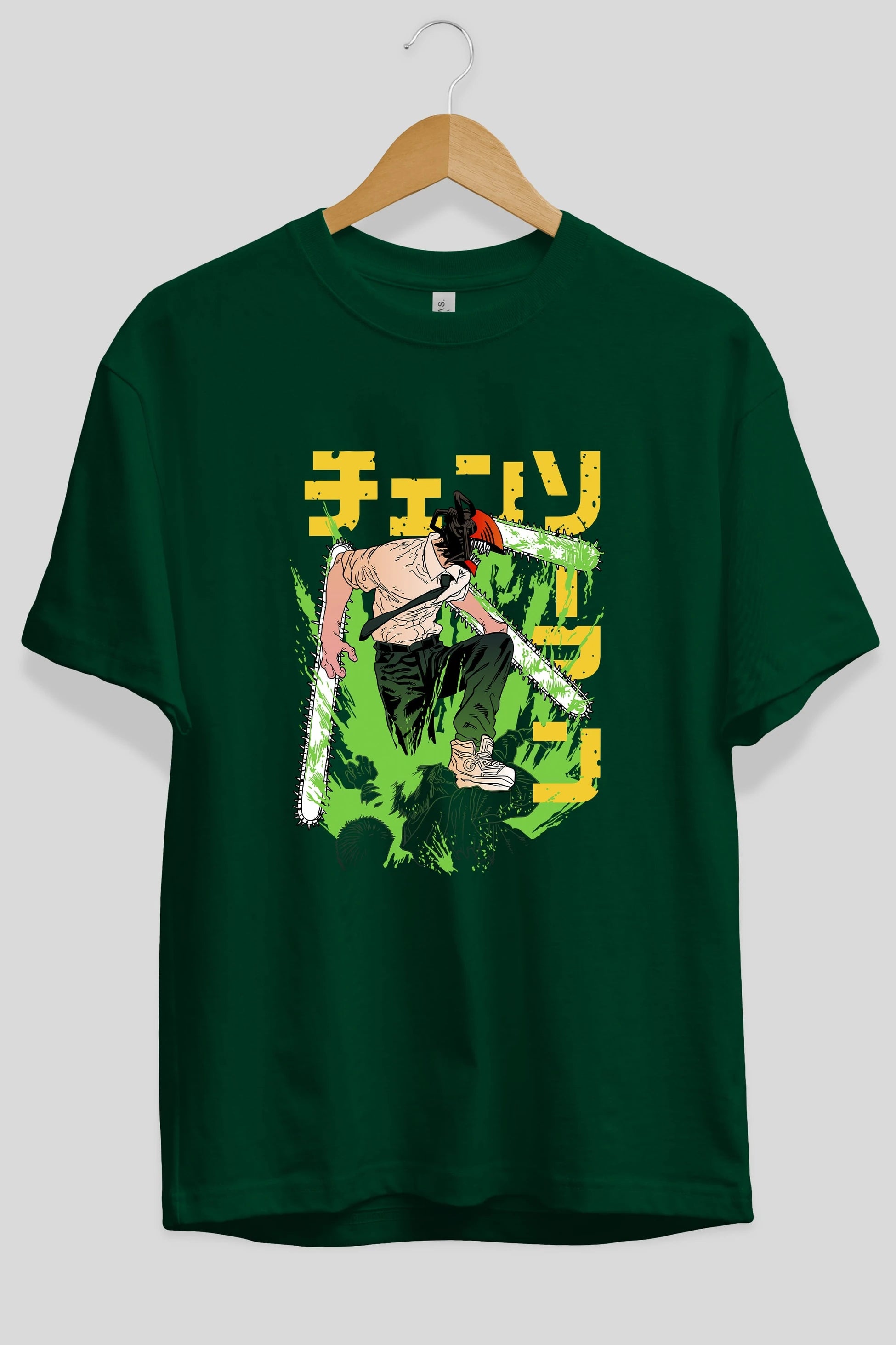 CHAINSAWMAN DENJI Anime Ön Baskılı Oversize t-shirt %100 pamuk Erkek Kadın Unisex