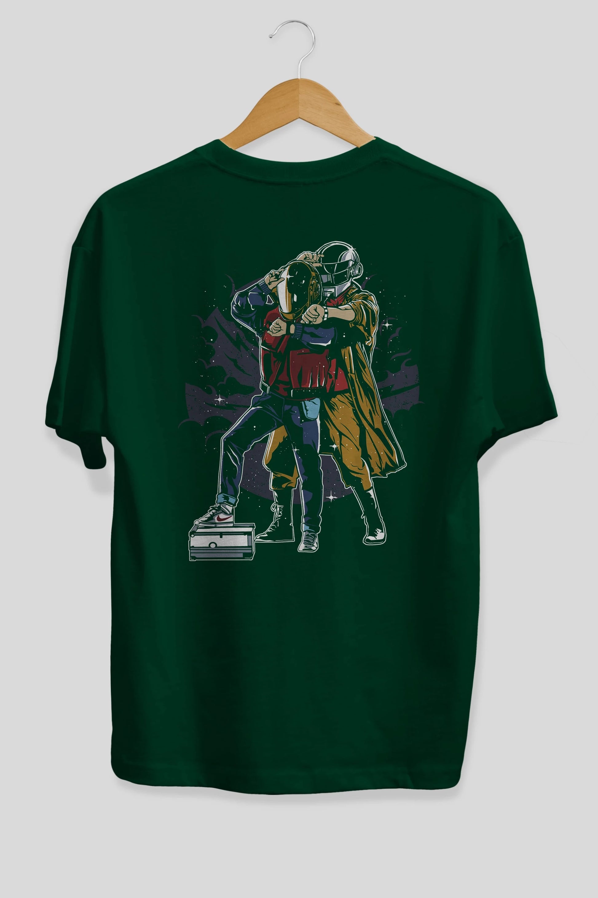 Back To The Beat Arka Baskılı Oversize t-shirt Erkek Kadın Unisex %100 Pamuk