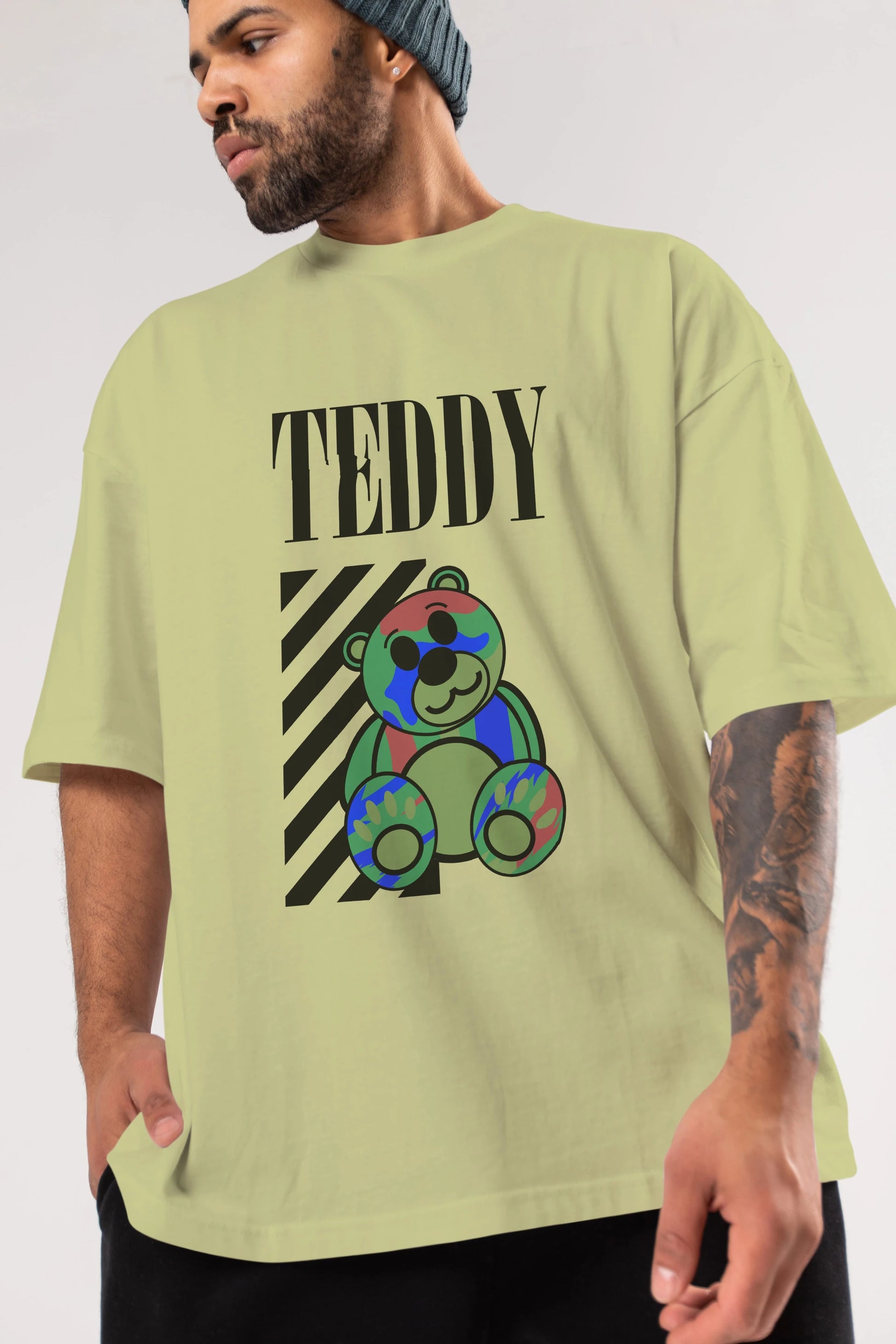 Teddy Bear 2 Ön Baskılı Oversize t-shirt Erkek Kadın Unisex