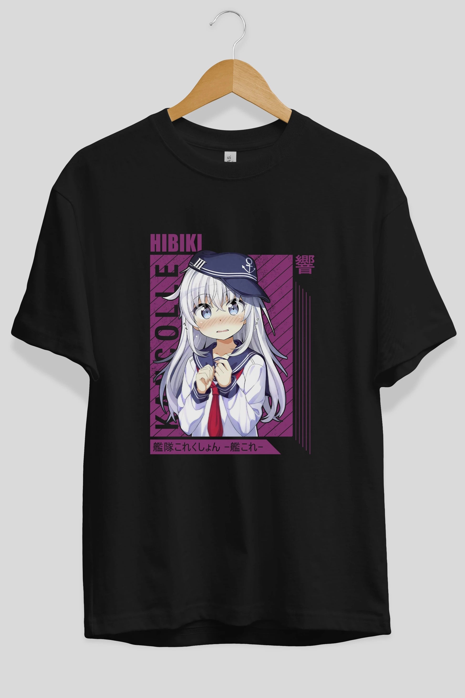Hibiki 4 Anime Ön Baskılı Oversize t-shirt %100 pamuk Erkek Kadın Unisex