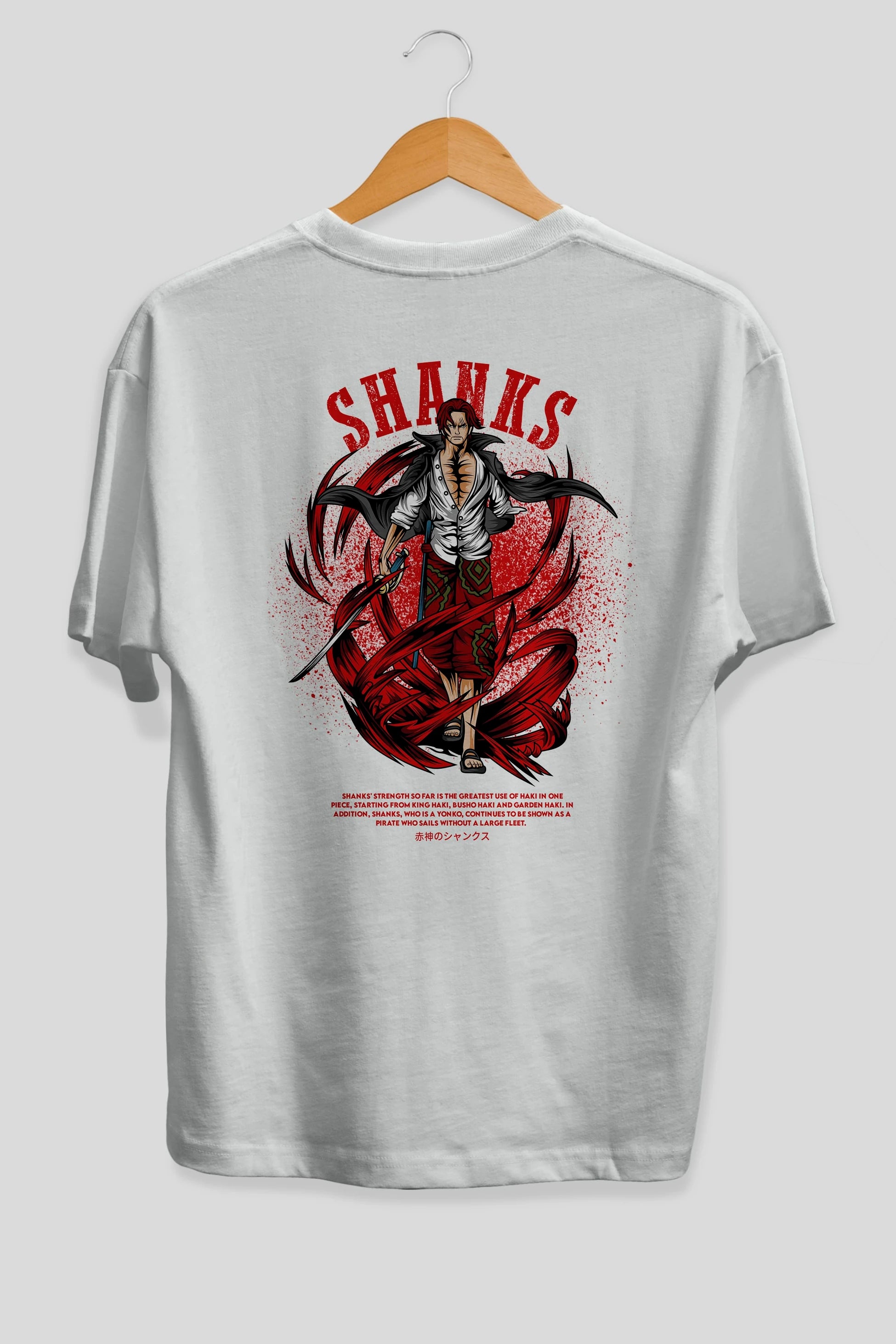 Shanks Anime Arka Baskılı Oversize t-shirt Erkek Kadın Unisex