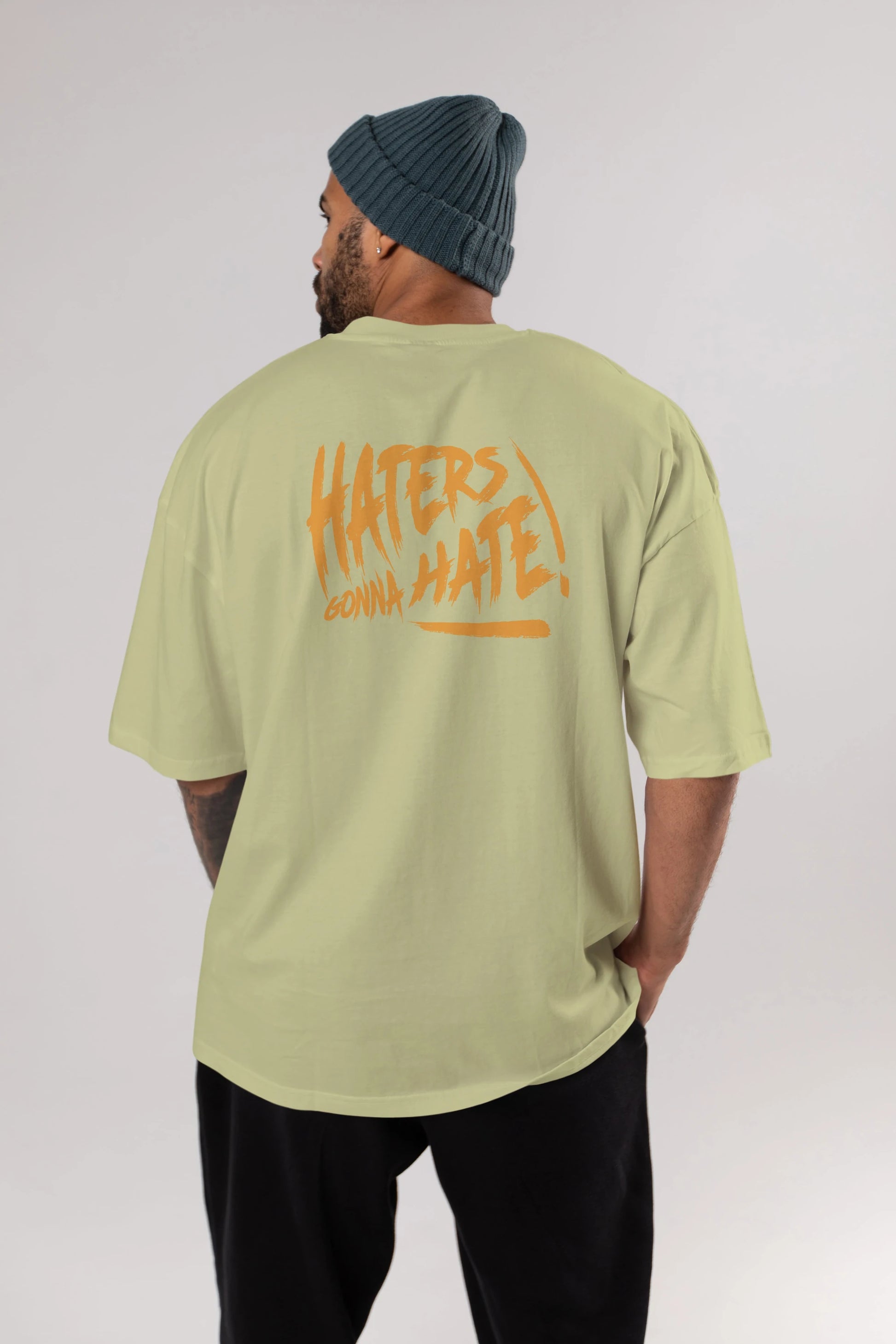 Hater Gonna Hate Arka Baskılı Oversize t-shirt Erkek Kadın Unisex