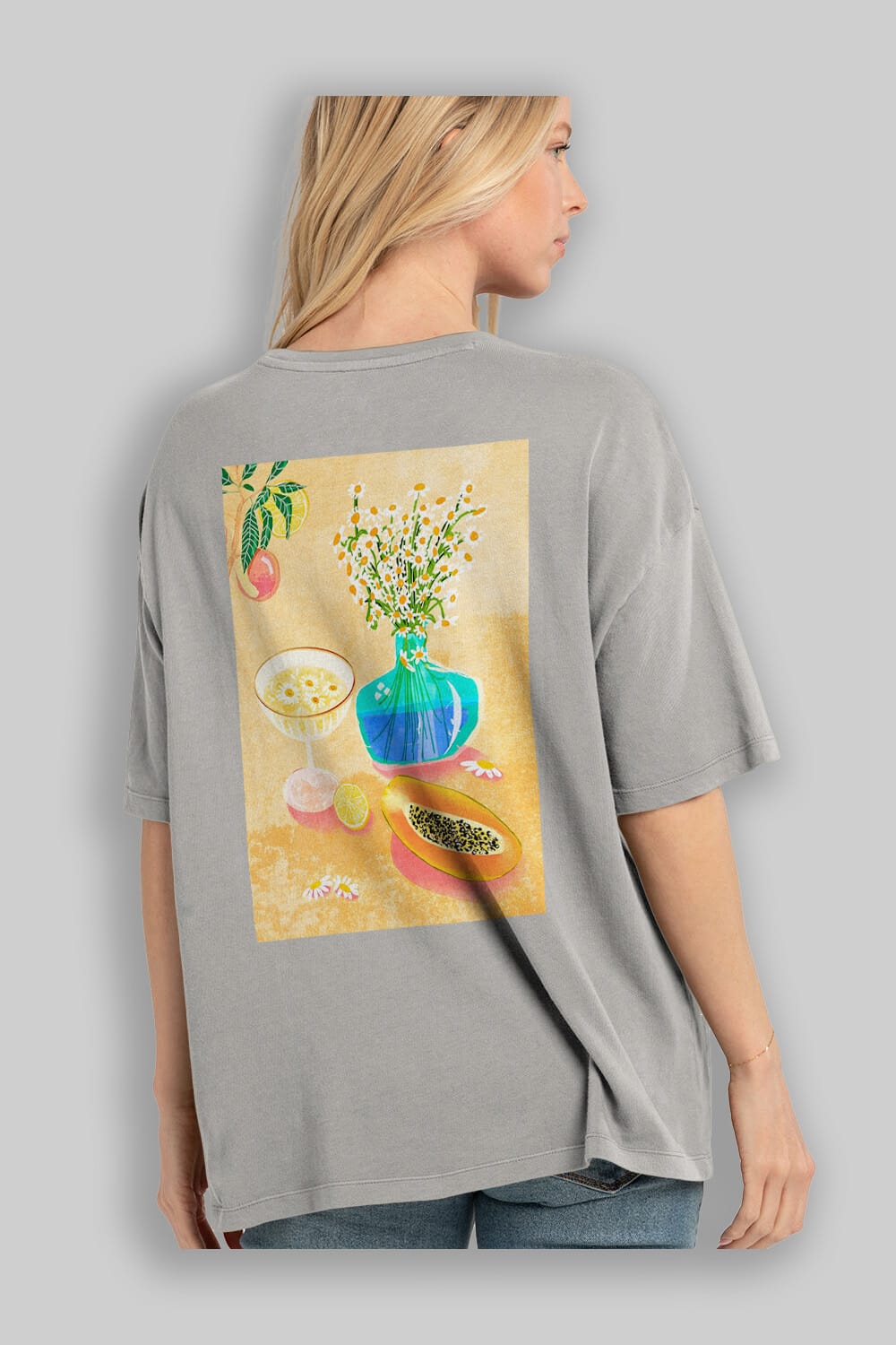 Cheers 2 Arka Baskılı Oversize t-shirt Erkek Kadın Unisex %100 Pamuk Bisiklet Yaka tişort