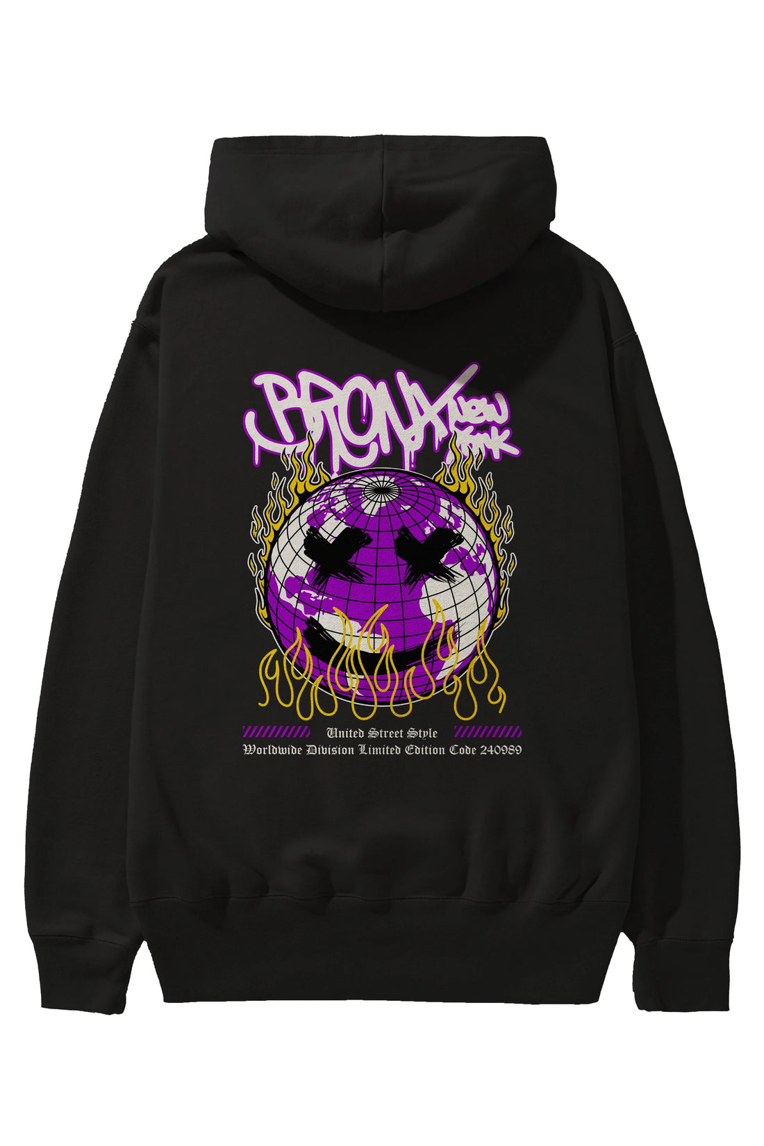 Bronx New York Arka Baskılı Hoodie Oversize Kapüşonlu Sweatshirt Erkek Kadın Unisex