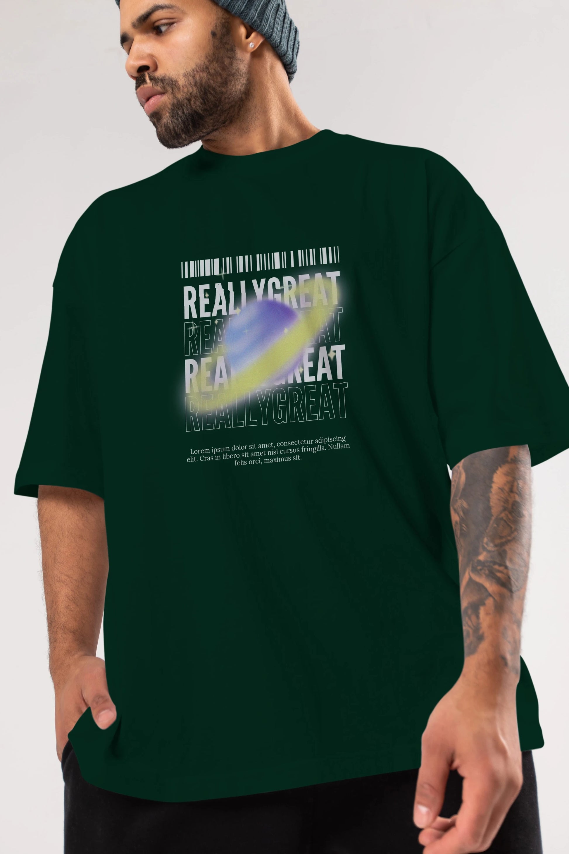 Really Great 2 Yazılı Ön Baskılı Oversize t-shirt Erkek Kadın Unisex