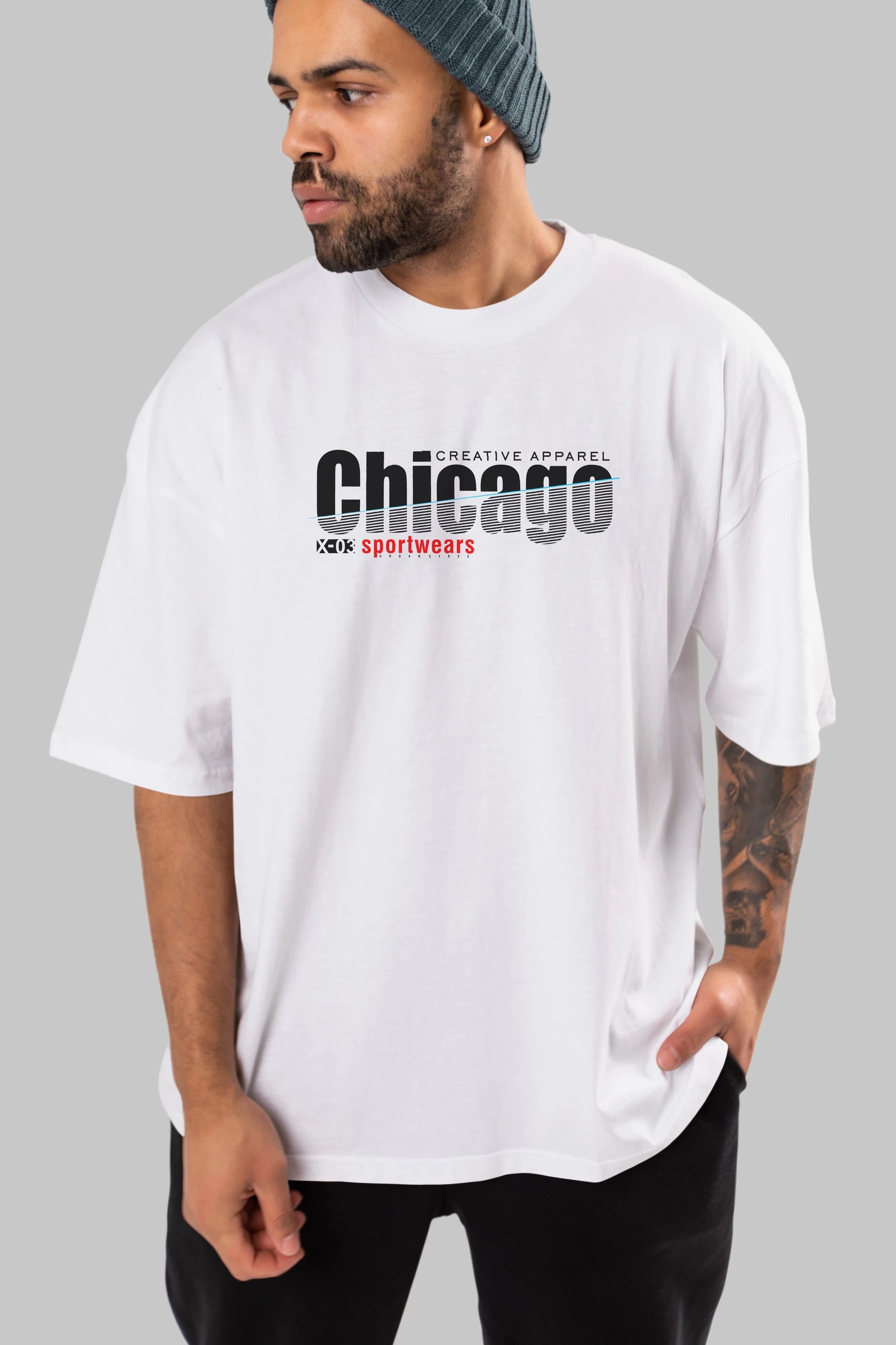 Chicago Sport Ön Baskılı Oversize t-shirt Erkek Kadın Unisex