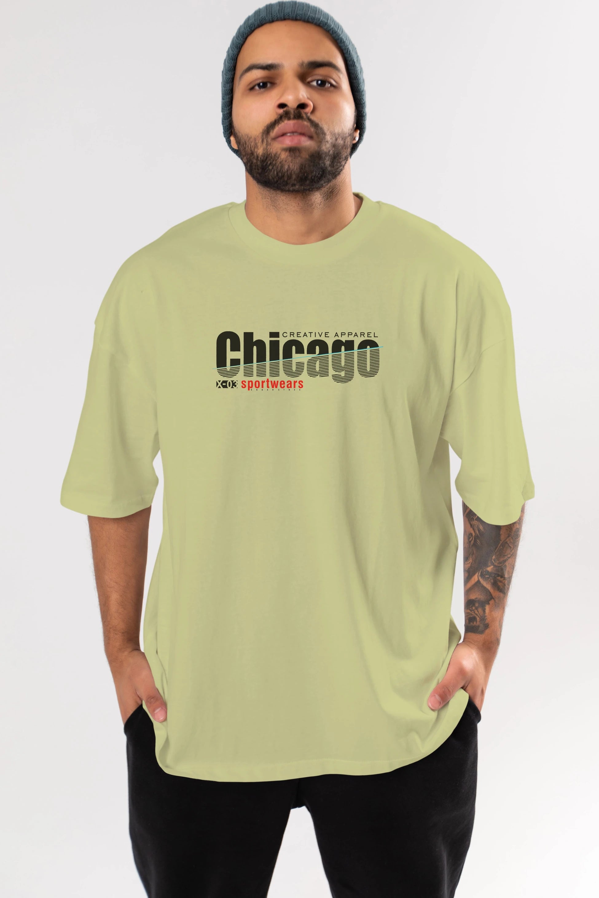 Chicago Sport Ön Baskılı Oversize t-shirt Erkek Kadın Unisex