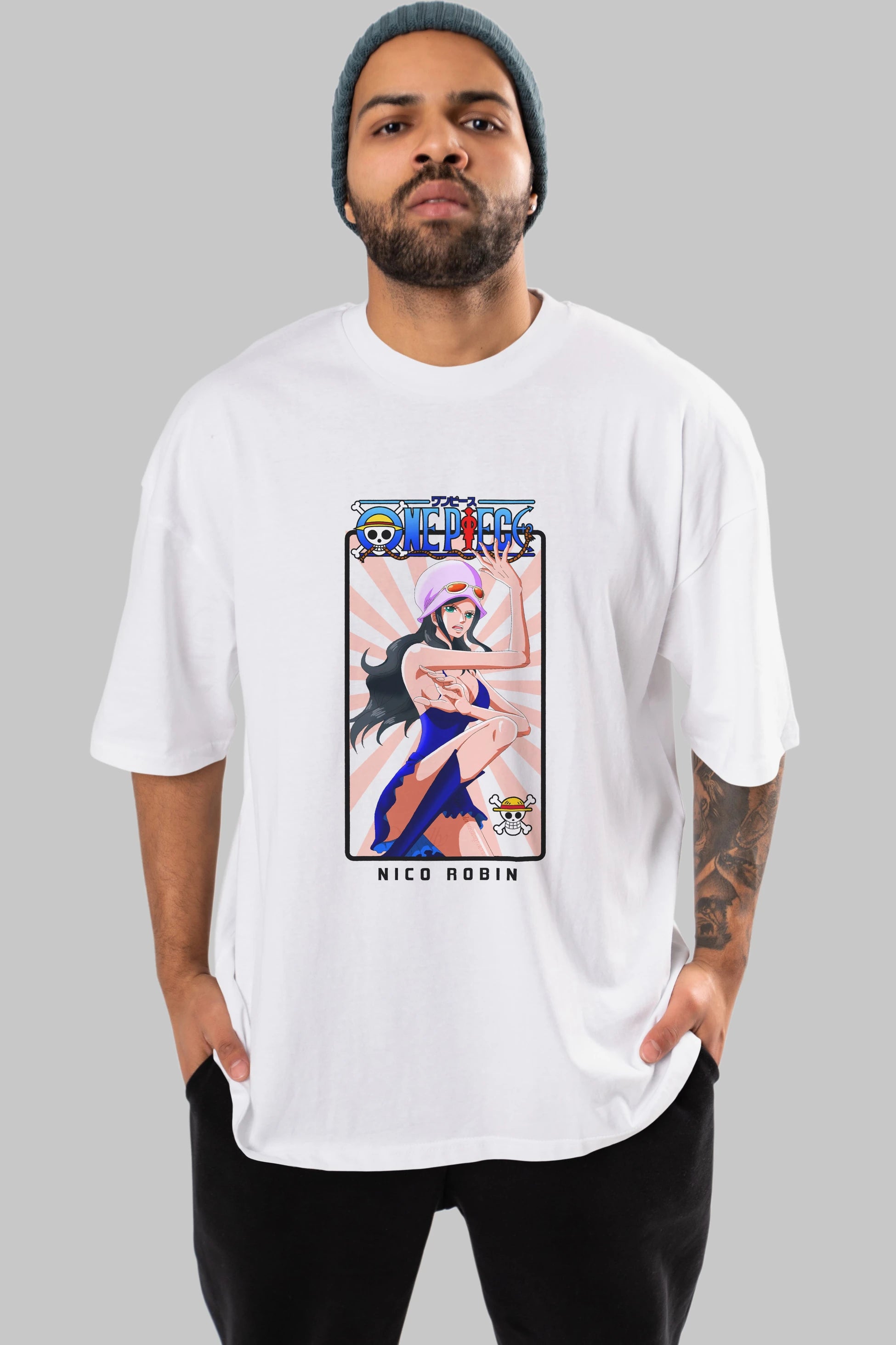 Nico Robin Anime Ön Baskılı Oversize t-shirt Erkek Kadın Unisex