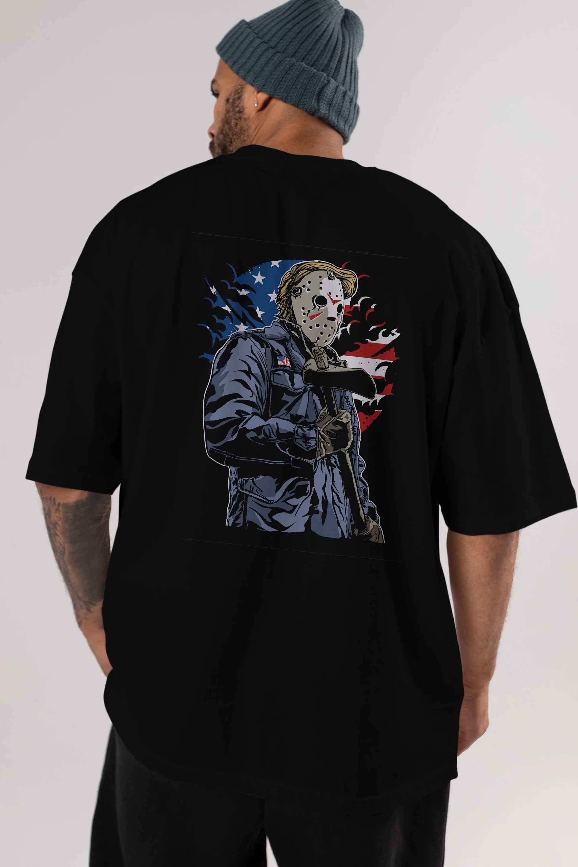 American Killer Arka Baskılı Oversize t-shirt Erkek Kadın Unisex %100 Pamuk