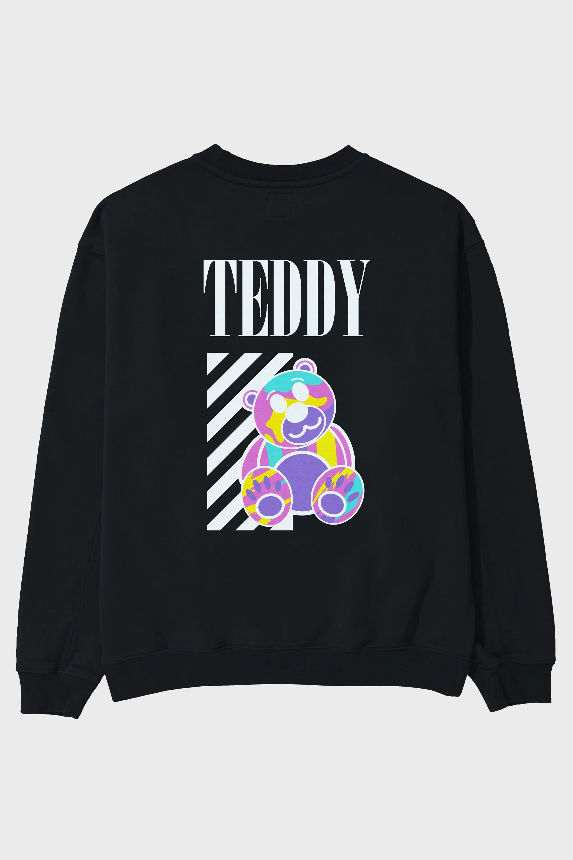 Teddy Bear 2 Arka Baskılı Oversize Sweatshirt Erkek Kadın Unisex