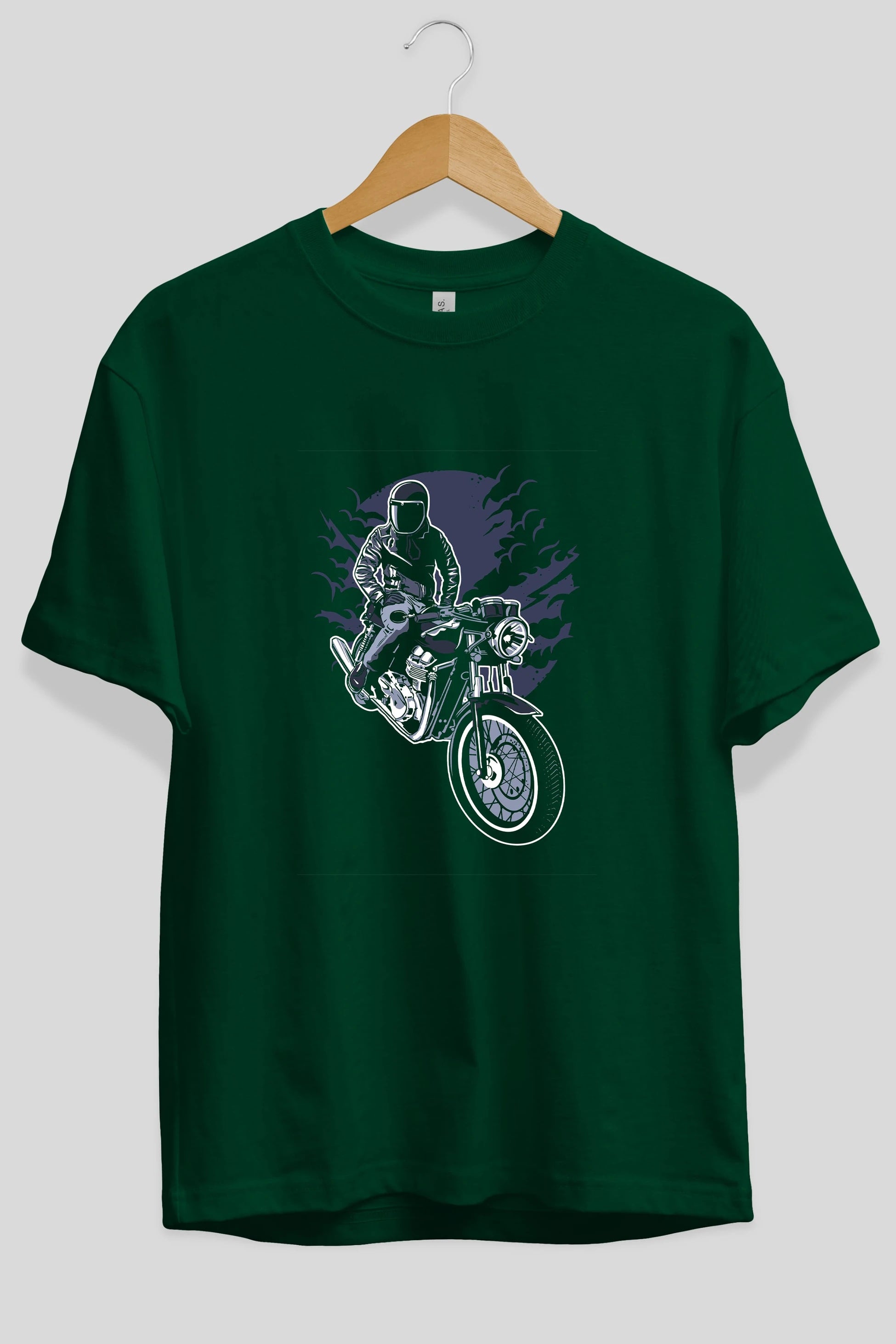 Night Rider Ön Baskılı Oversize t-shirt Erkek Kadın Unisex %100 Pamuk tişort