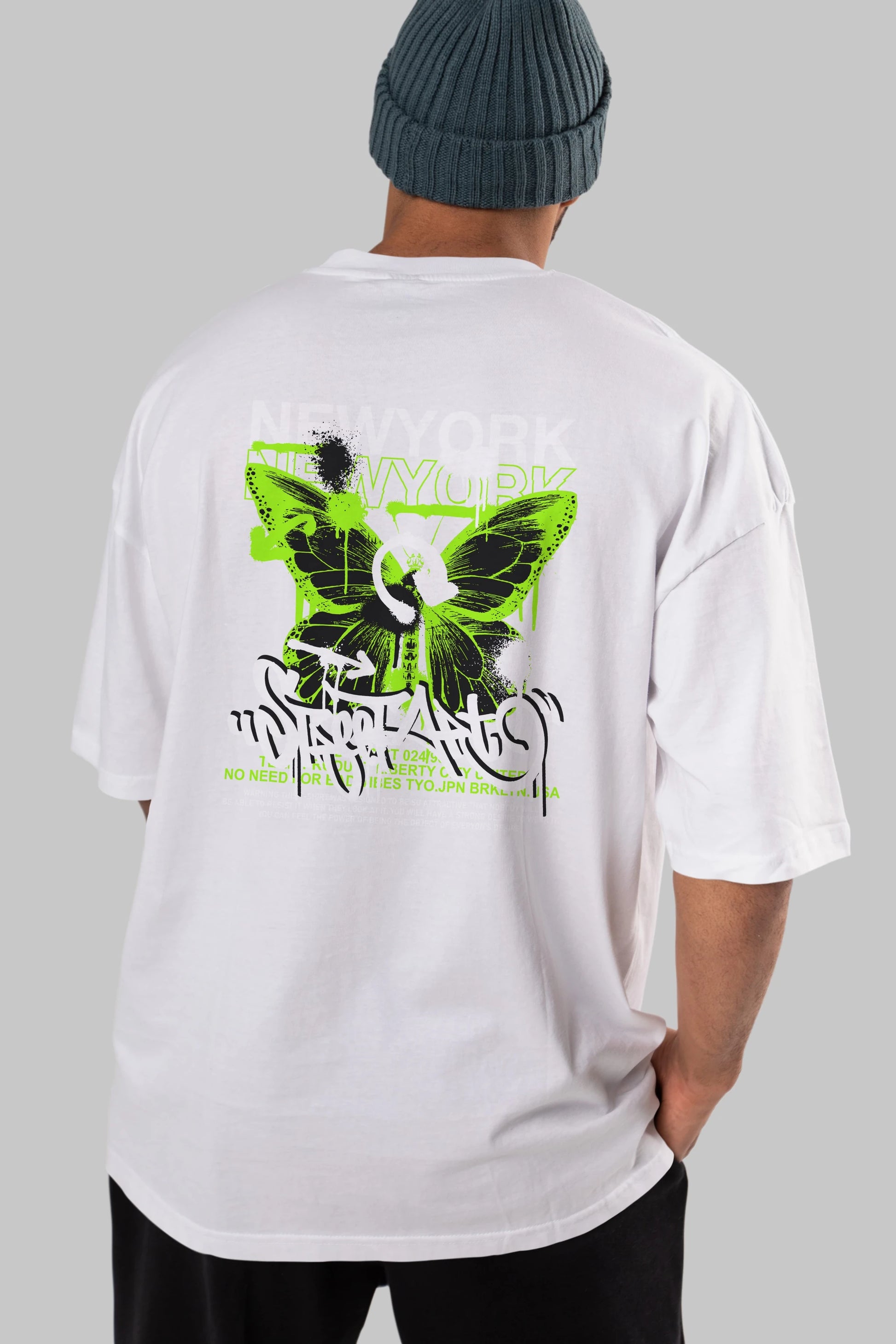 New York Street Style Arka Baskılı Oversize t-shirt Erkek Kadın Unisex