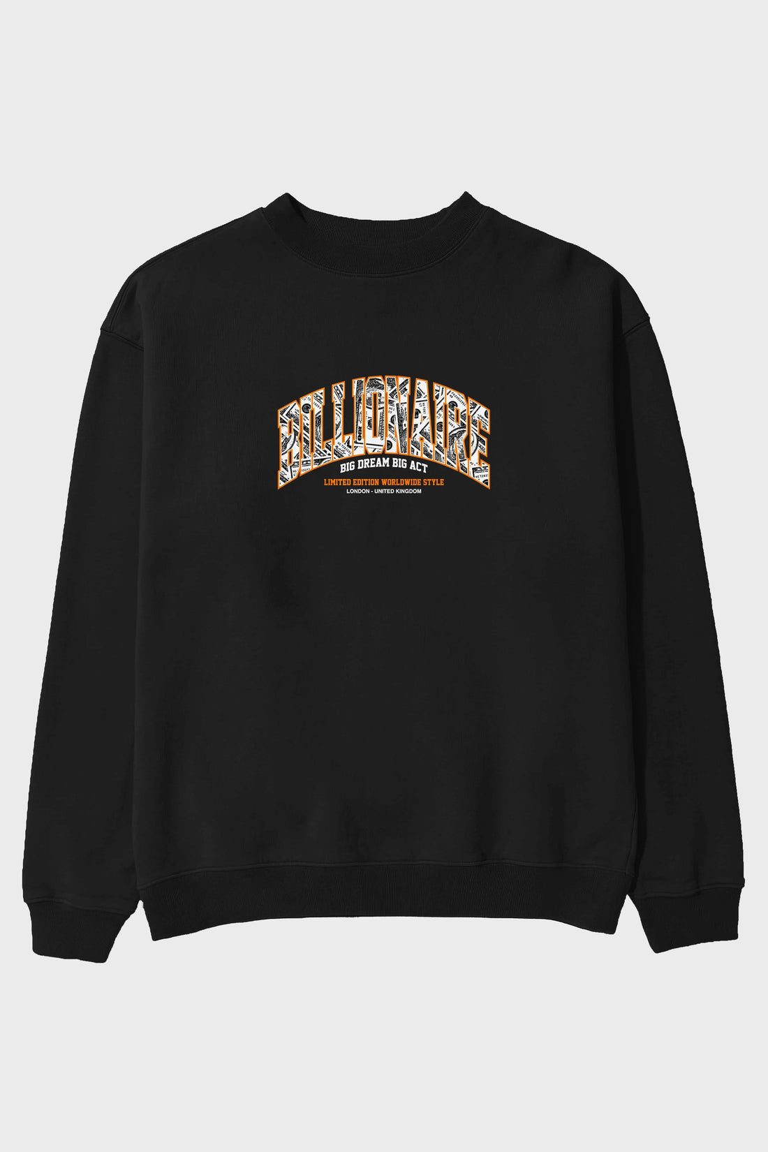 Billionaire Ön Baskılı Oversize Sweatshirt Erkek Kadın Unisex