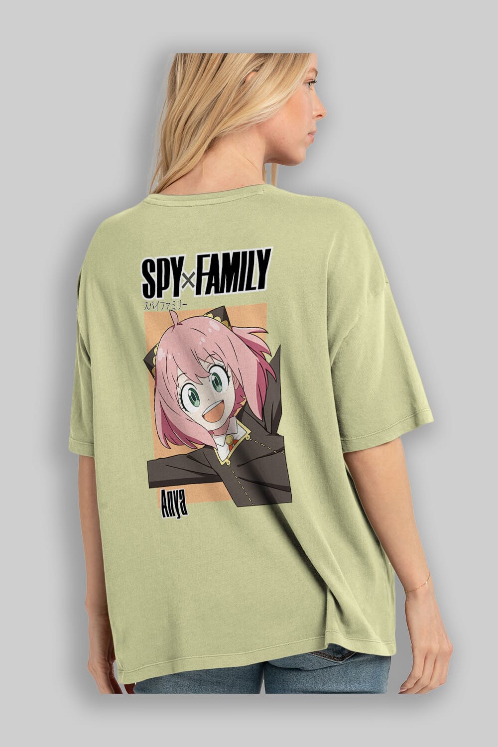 SPY X FAMILY Anya Anime Arka Baskılı Oversize t-shirt Erkek Kadın Unisex