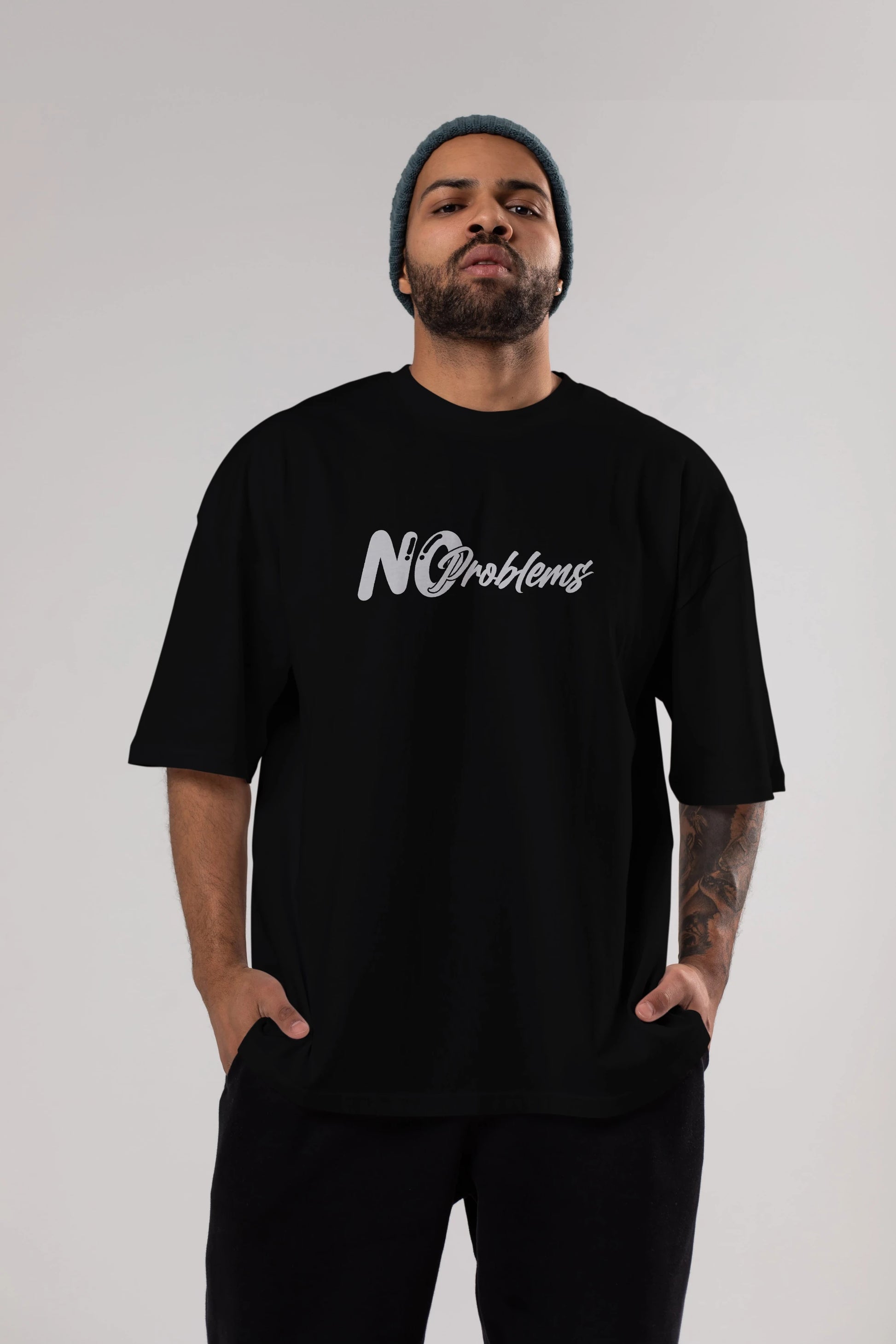No Problems Ön Baskılı Oversize t-shirt %100 pamuk Erkek Kadın Unisex
