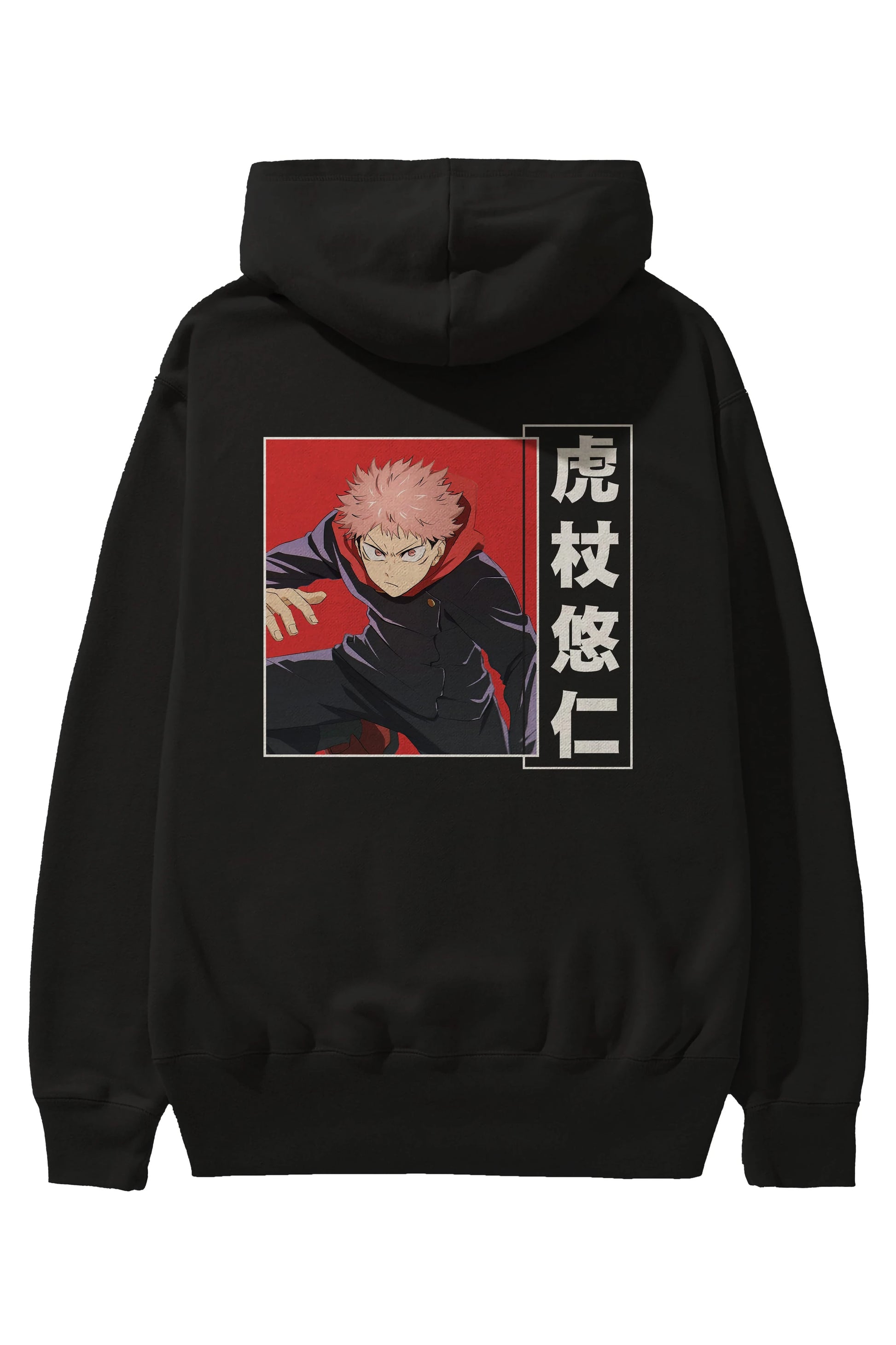 Yuuji Itadori 2 Anime Arka Baskılı Hoodie Oversize Kapüşonlu Sweatshirt Erkek Kadın Unisex