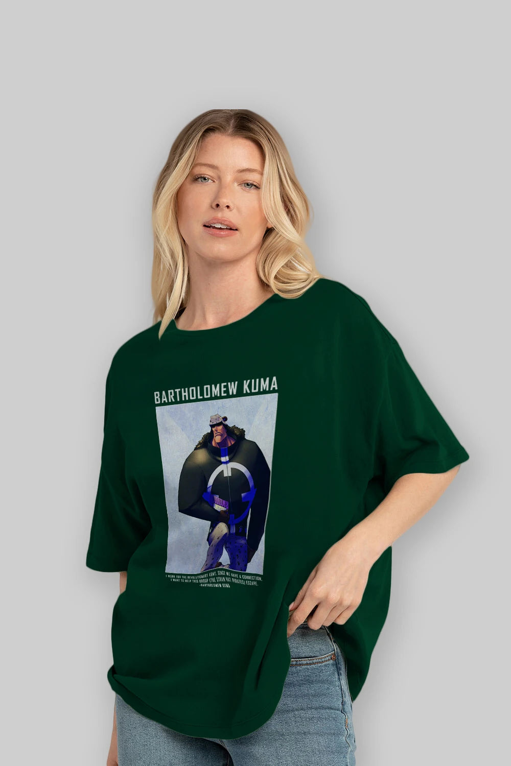 Bartholomew Kuma Anime Ön Baskılı Oversize t-shirt Erkek Kadın Unisex
