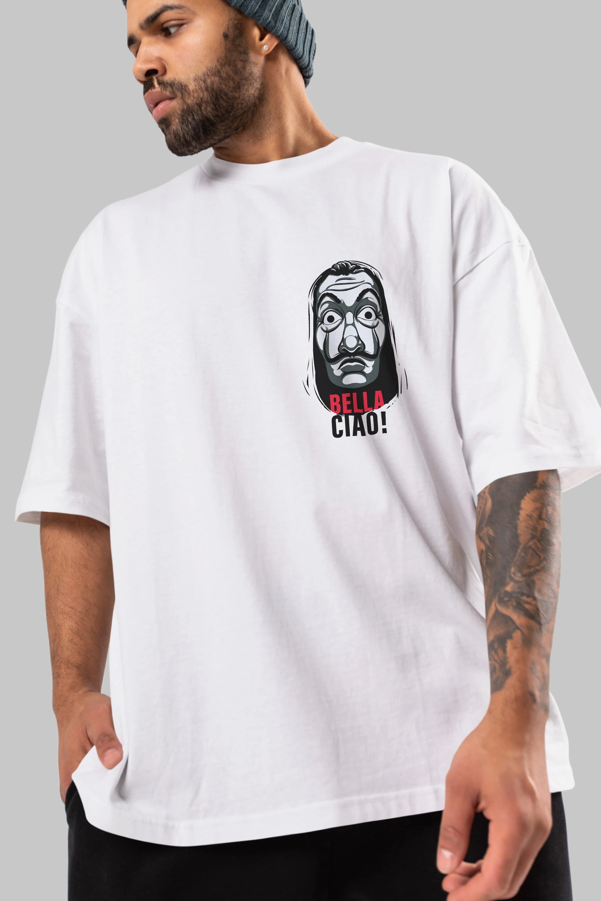 La Casa De Papel (12) Ön Sol Baskılı Oversize t-shirt Erkek Kadın Unisex %100 Pamuk Bisiklet Yaka tişort