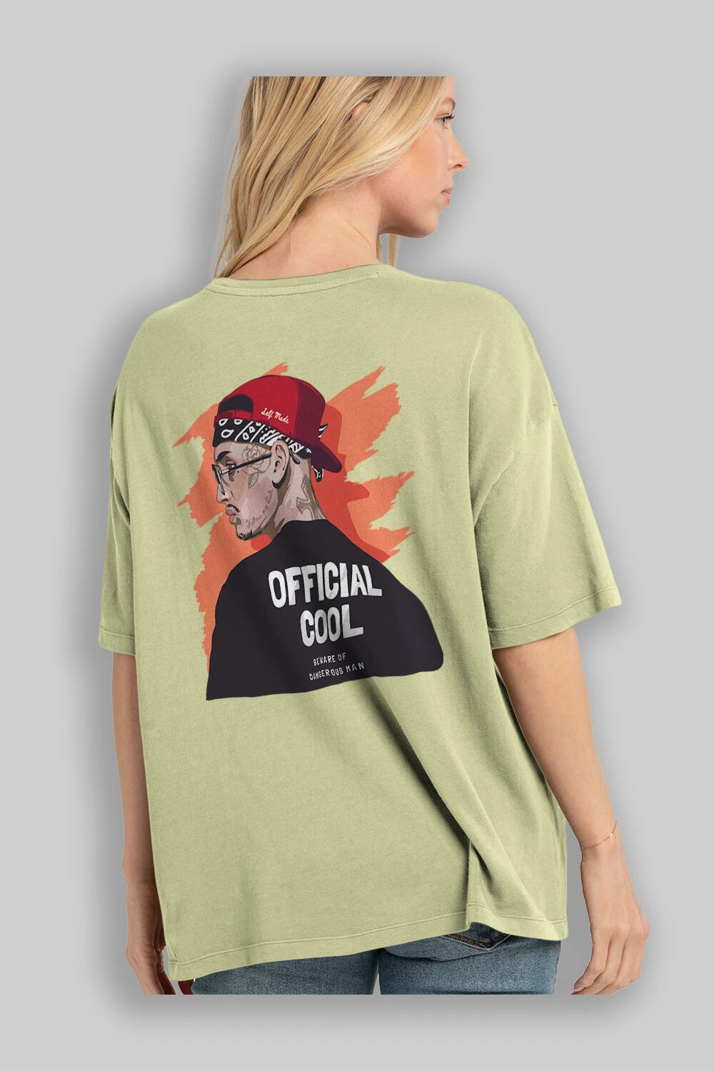 Official Cool Arka Baskılı Oversize t-shirt Erkek Kadın Unisex
