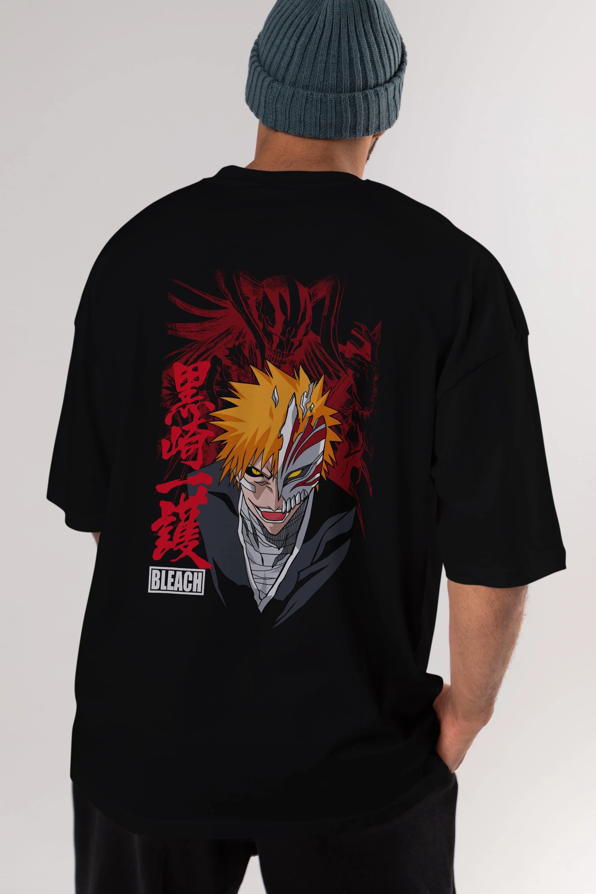 ICHIGO KUROSAKI VIZARD Anime Arka Baskılı Oversize t-shirt Erkek Kadın Unisex