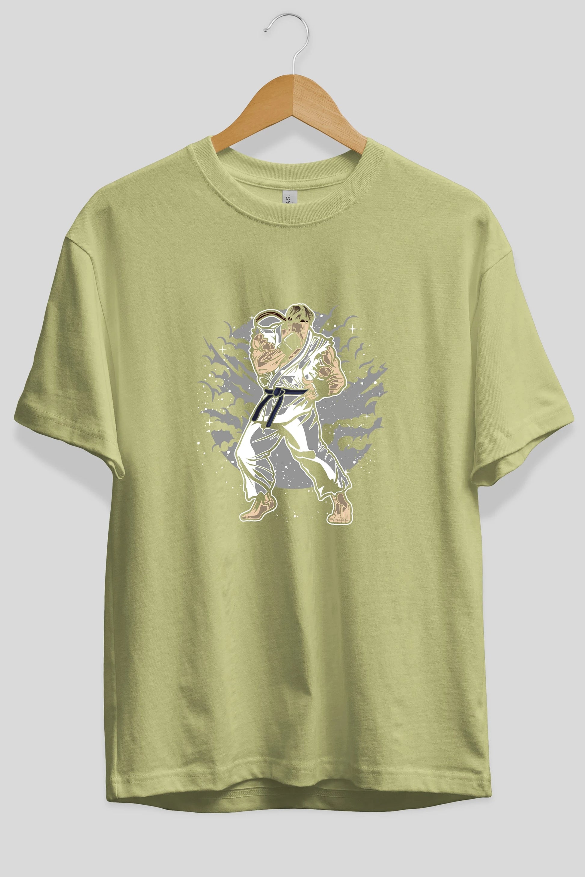 RYU Ön Baskılı Oversize t-shirt Erkek Kadın Unisex %100 Pamuk tişort