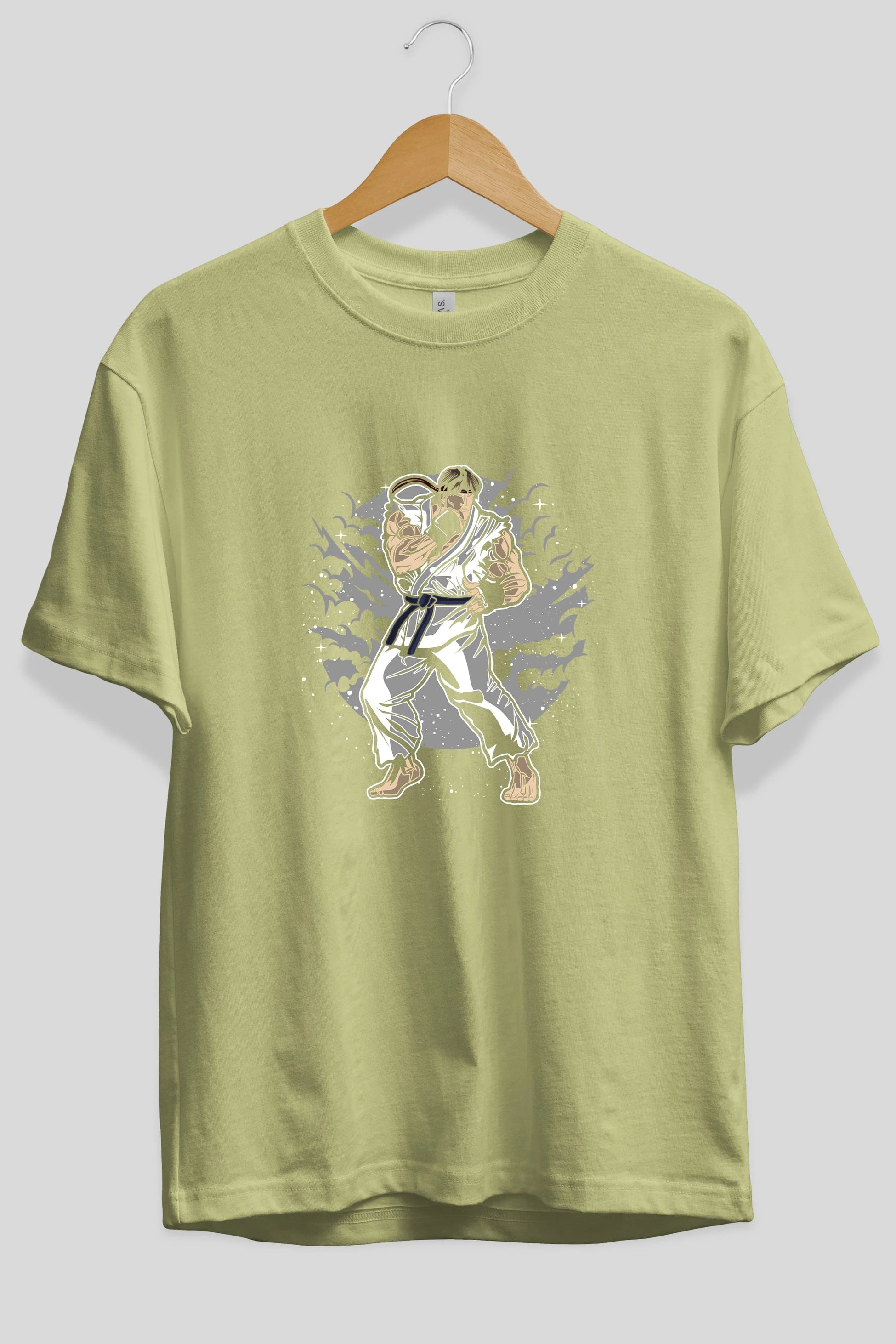 RYU Ön Baskılı Oversize t-shirt Erkek Kadın Unisex %100 Pamuk tişort