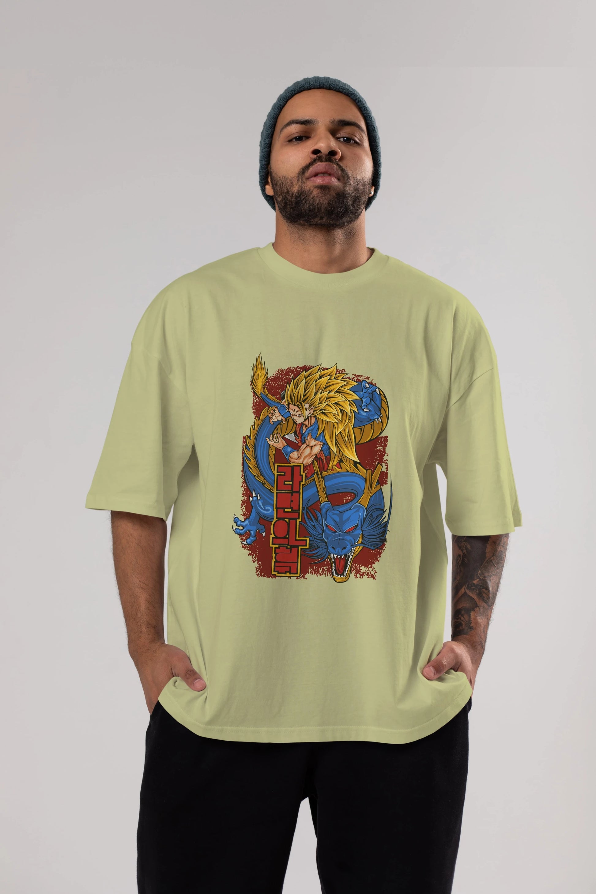 DRAGON BALL Z Anime Ön Baskılı Oversize t-shirt %100 pamuk Erkek Kadın Unisex